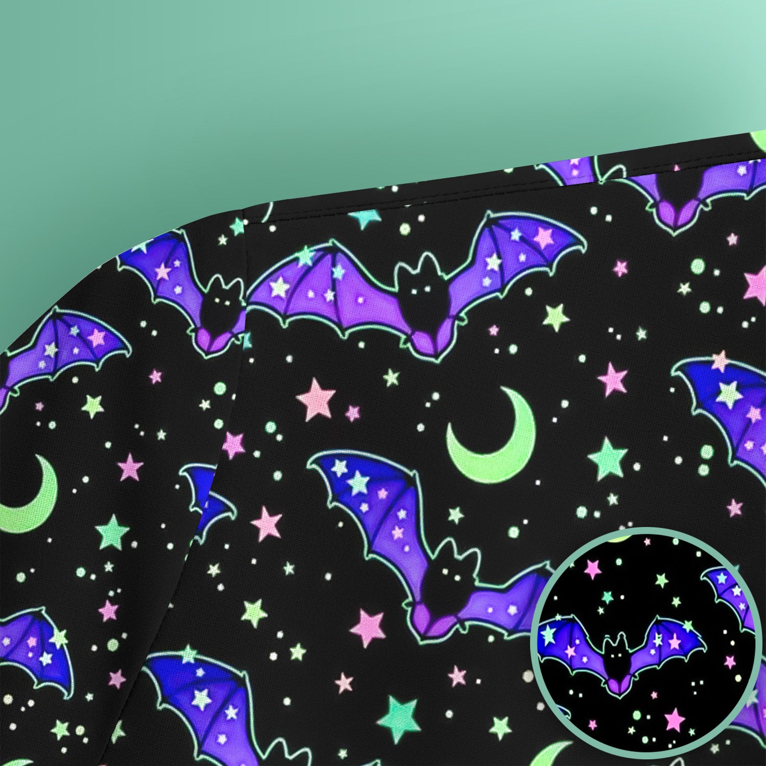 Spooky Halloween Celestial Bat Scrub Top, Comfortable Scrubs for Nurses