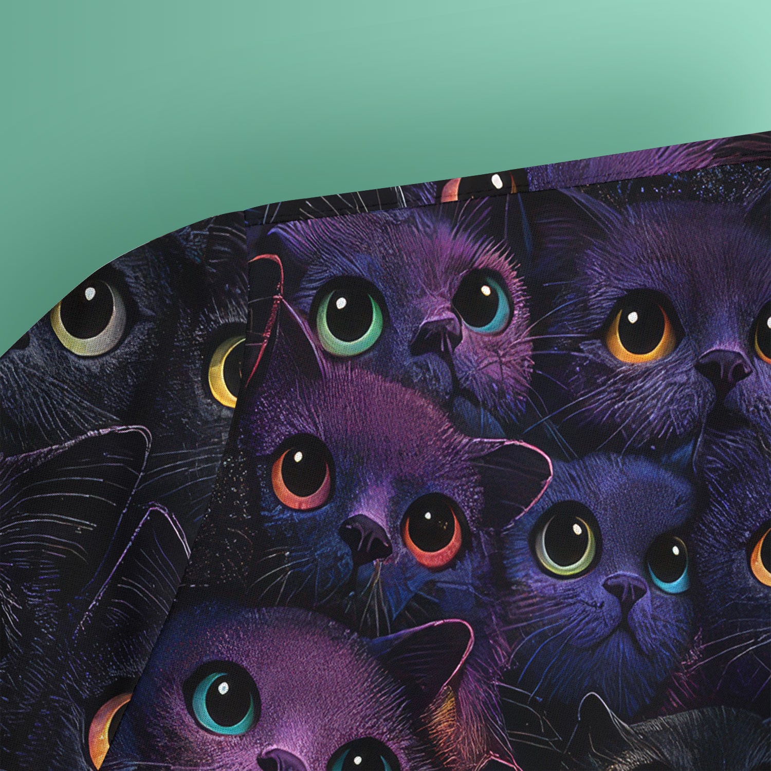 Cute Cat Eyes Pattern Scrub Top for Nurses, Breathable Fabrics Nursing Uniform