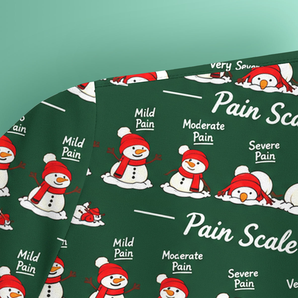 Funny Christmas Snowman Pain Scale Scrub Top, Comfortable Scrubs for Nurses