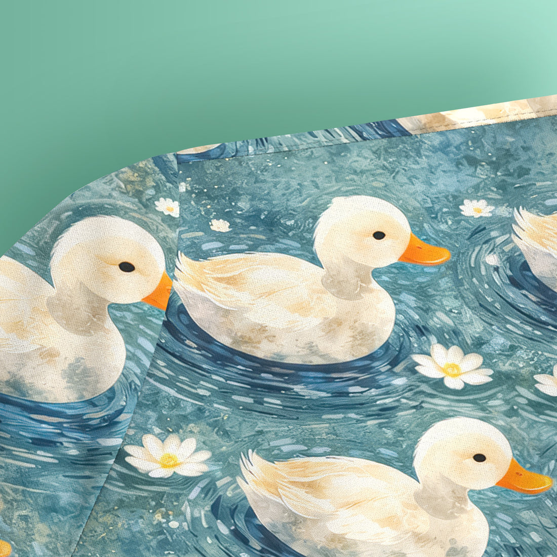 Charming Duck Pond Scrub Top, Peaceful Waterfowl Print Nursing Uniform, Breathable Medical Scrubs