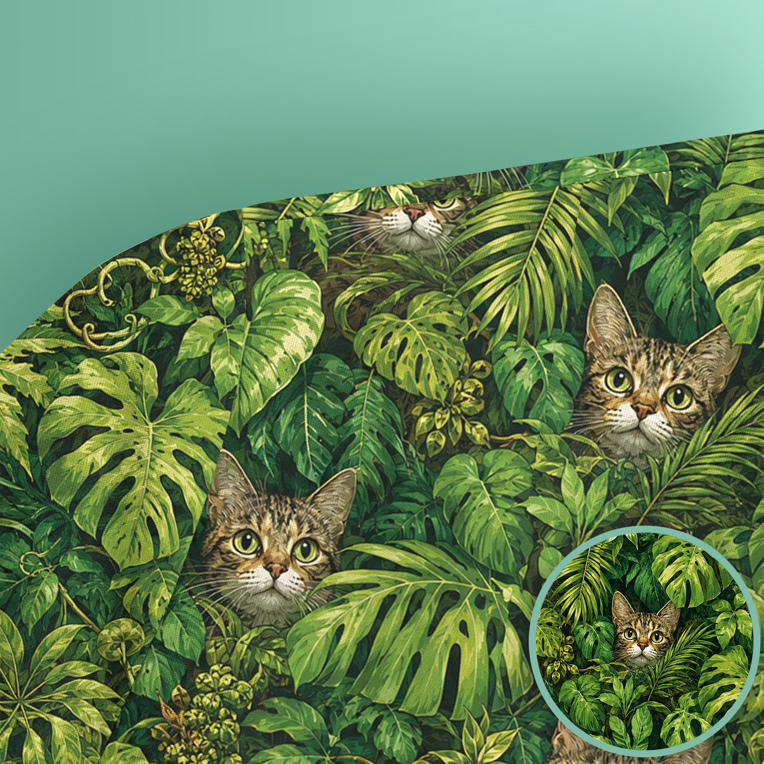 Hidden Jungle Cat Veterinary Nurse Pattern Scrub Top, Comfortable Scrubs for Nurses