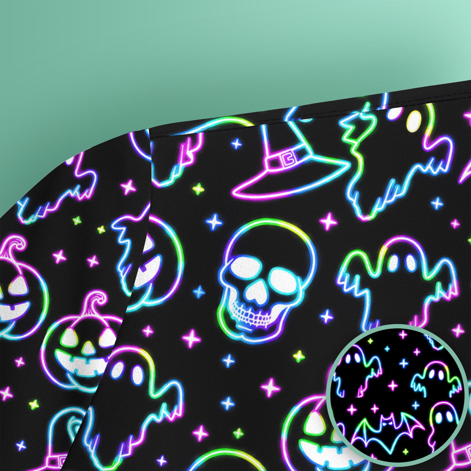 Pumpkin Skull Spooky Print Scrub Top, Comfortable Scrubs for Nurses