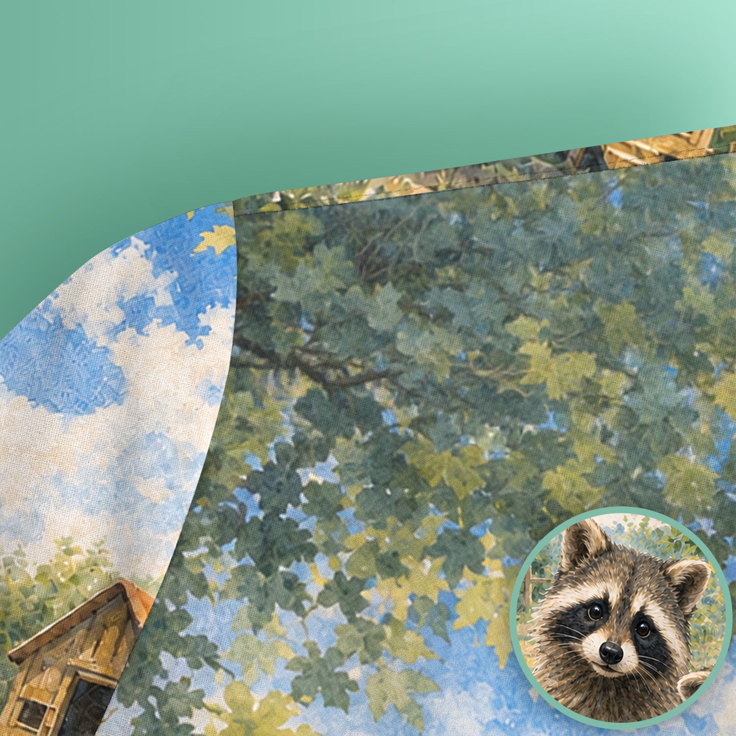 Adorable Raccoon Family Garden Pattern Scrub Top, Comfortable Scrubs for Nurses