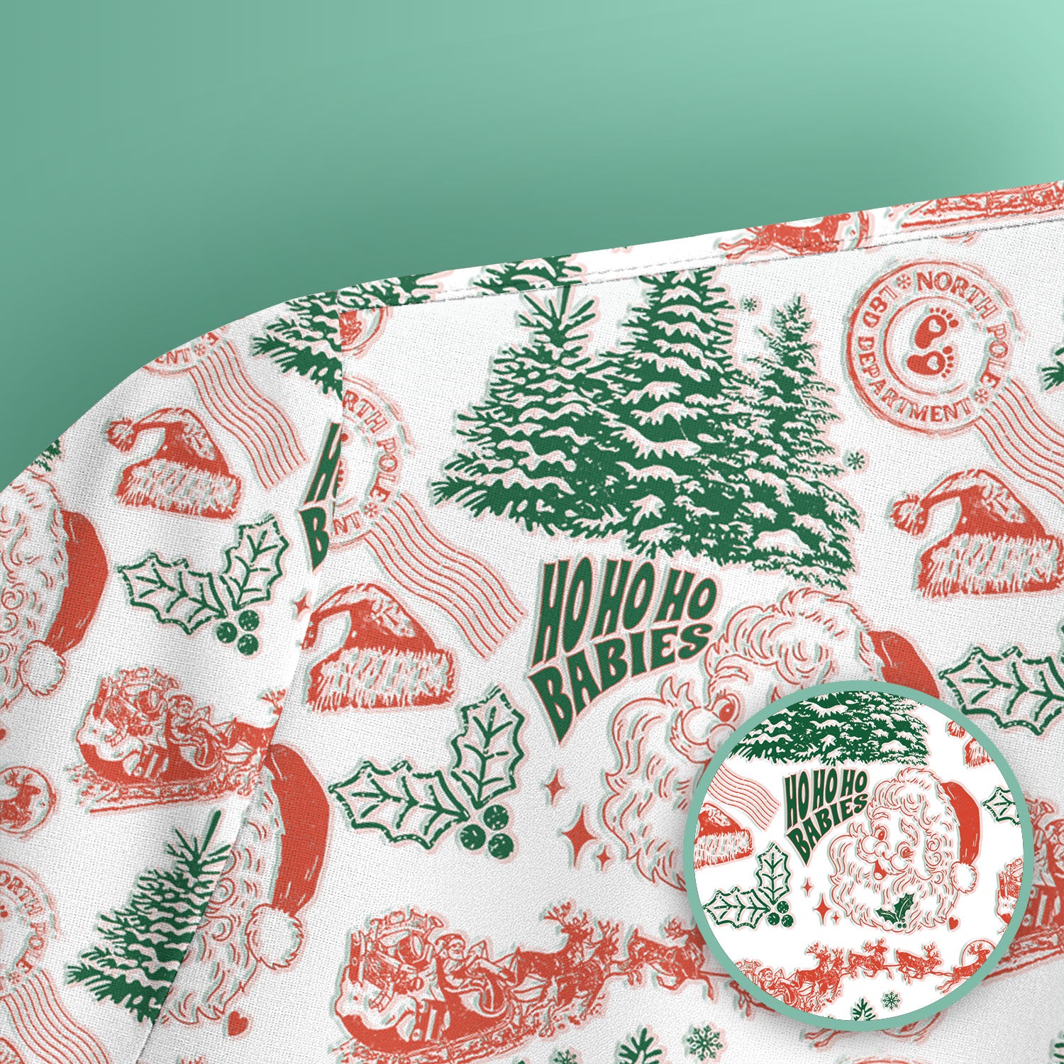 Christmas Santa Scrub Top, Vintage Holiday Nurse Shirt, Festive Medical Uniform For Nursing