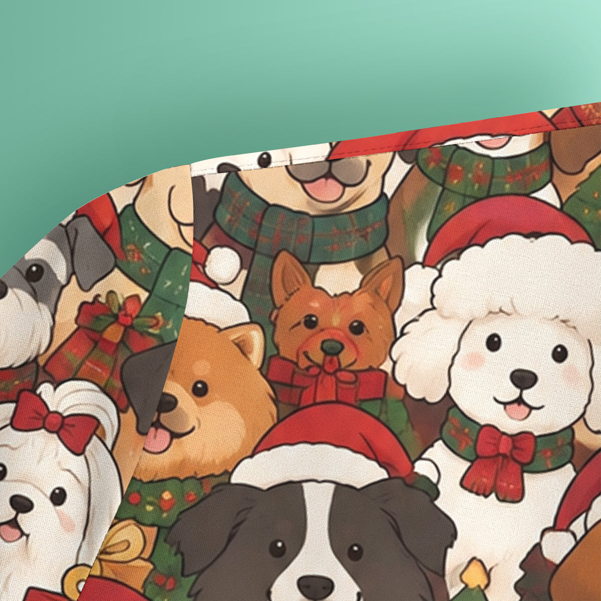 Christmas Dog Breeds Collage Pattern Scrub Top, Comfortable Scrubs for Nurses