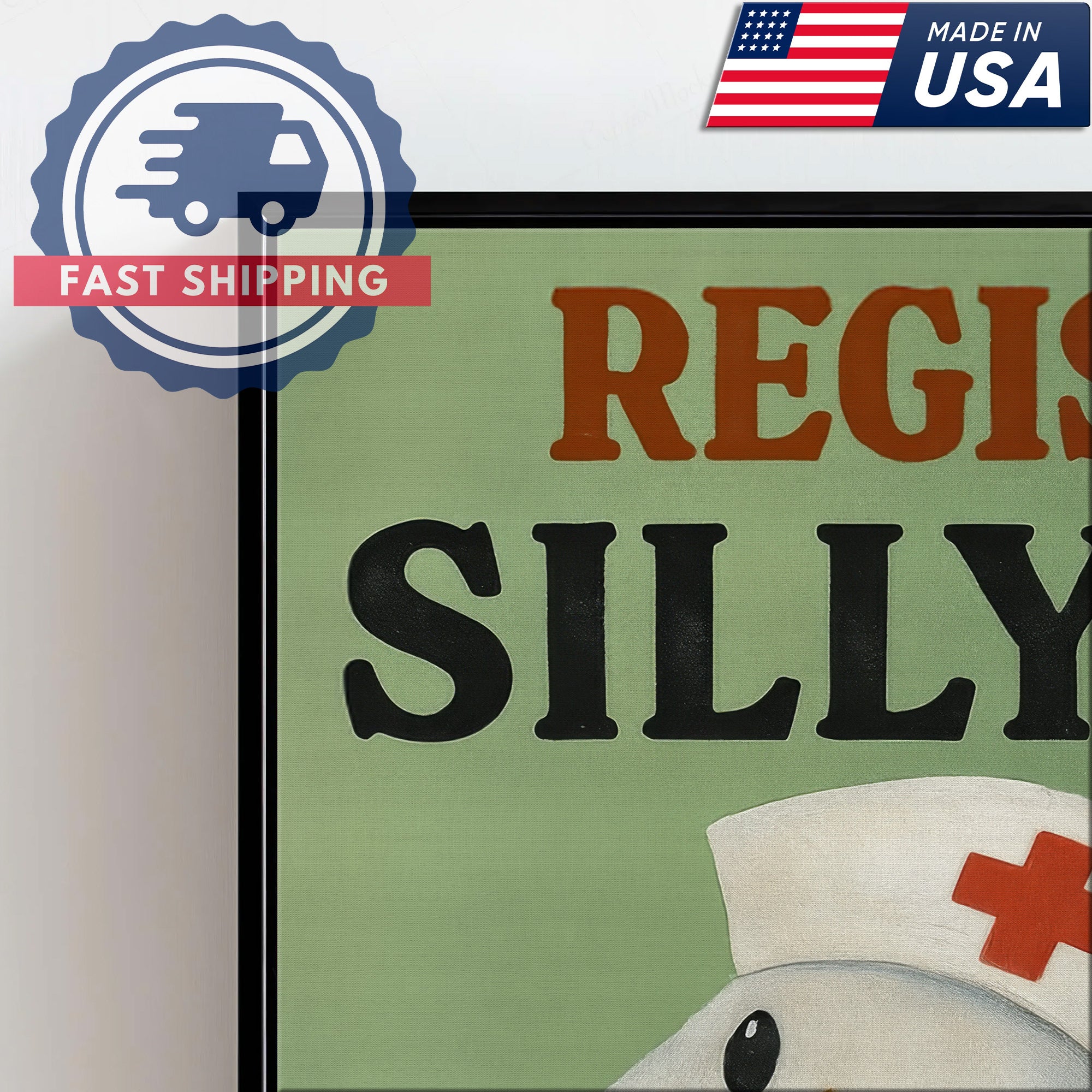Registered Silly Goose Canvas Wall Art - Funny Nurse Quote Canvas Print - Humorous Gift for Nurses Made in USA