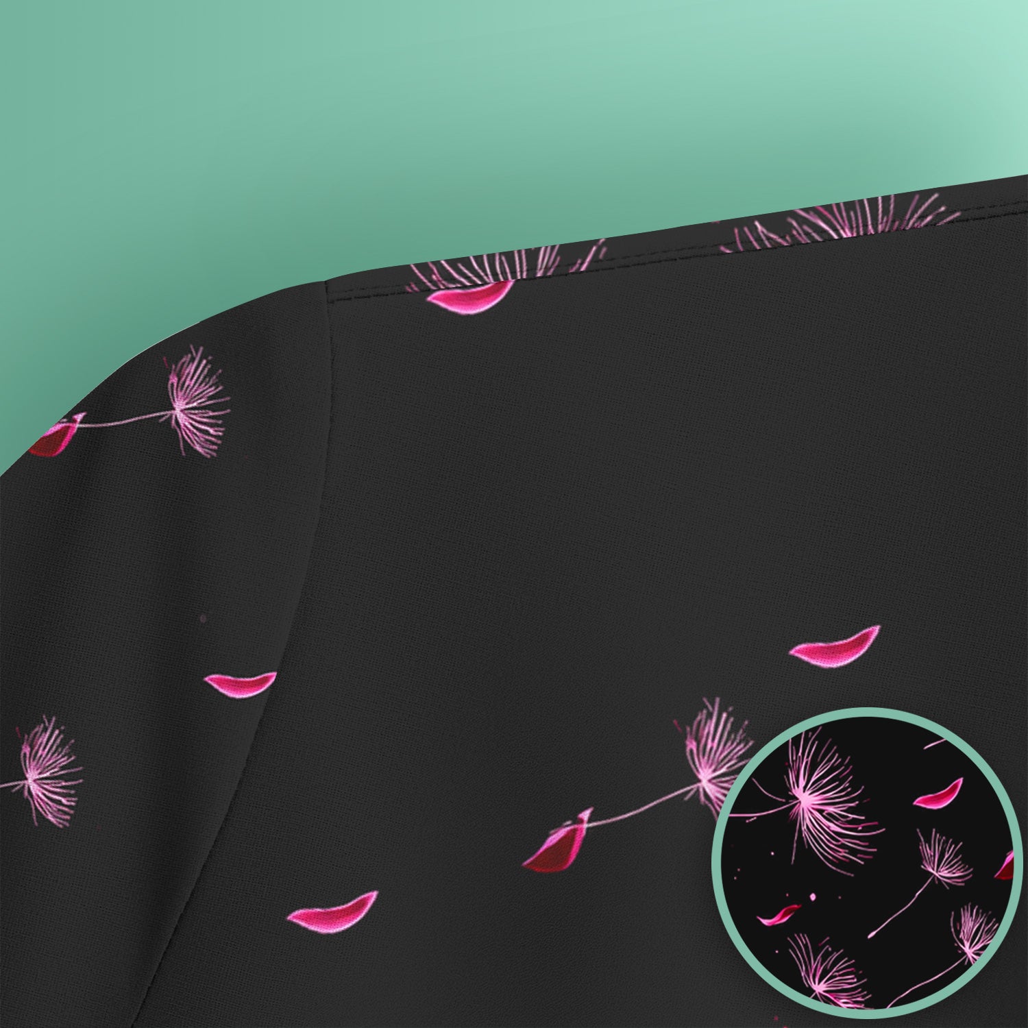 Meaningful Pink Ribbon Dandelion Scrub Top, Comfortable Scrubs for Nurses