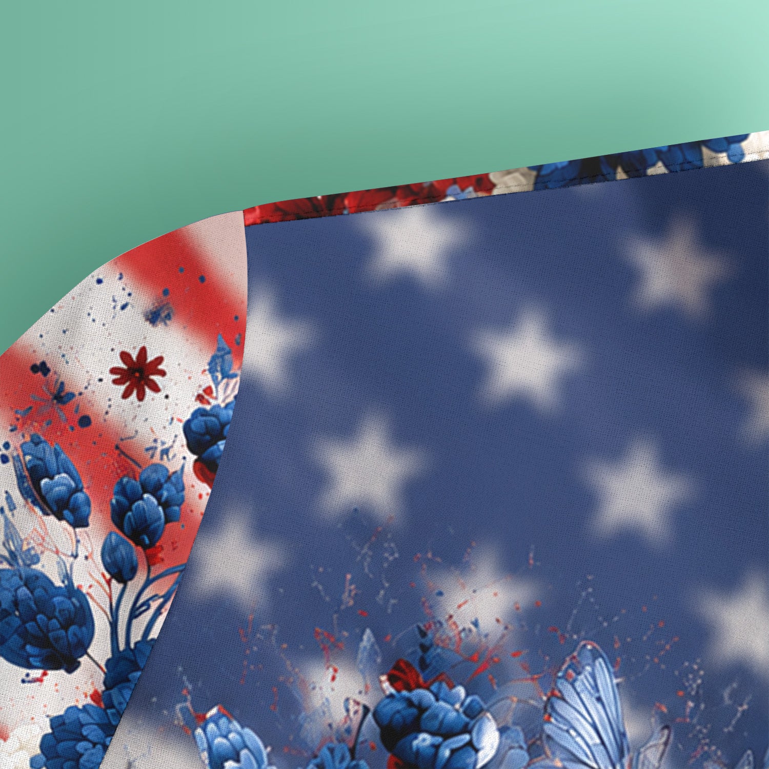 Patriotic Butterfly with Floral Print Scrub Top, Comfortable Scrubs for Nurses