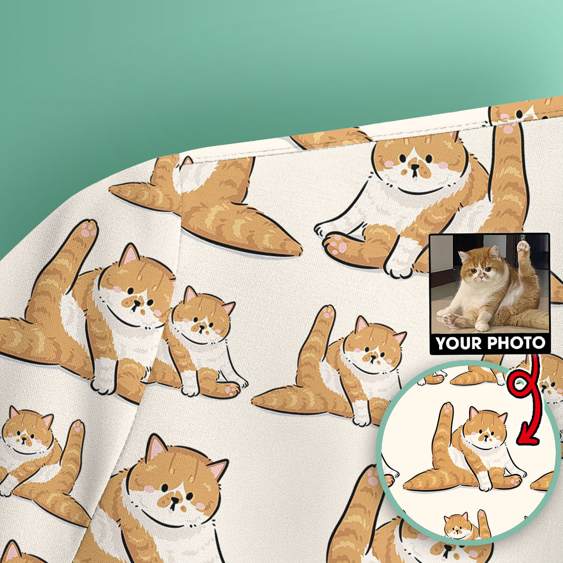 Personalized Cute Cat Nurse Scrub Top, Custom Cat Photo Pattern Medical Shirt For Pet Lover, Breathable Fabrics Nursing Uniform