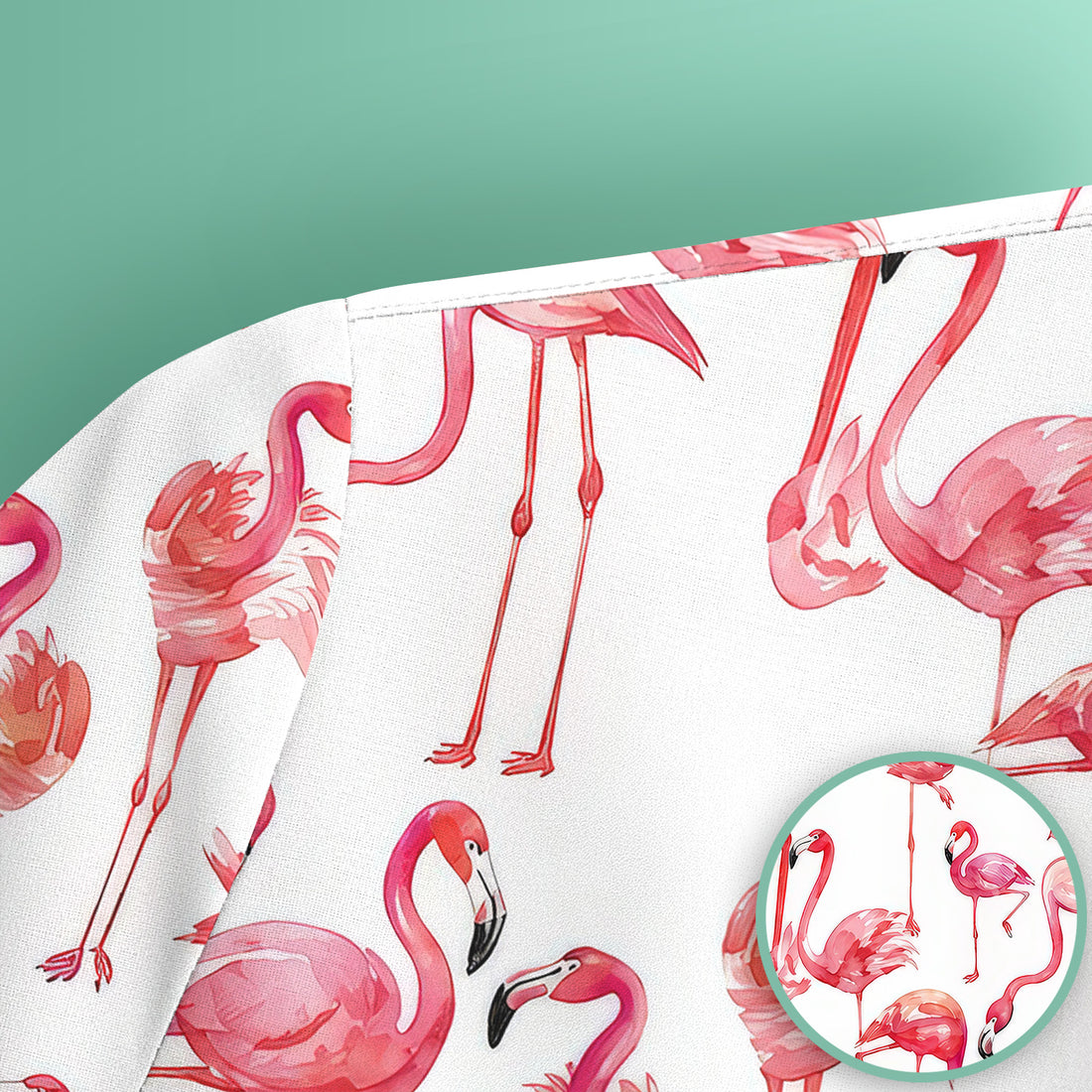 Pink Flamingo Tropical Bird Pattern Nurse Scrub Top, Comfortable Scrubs for Nurses