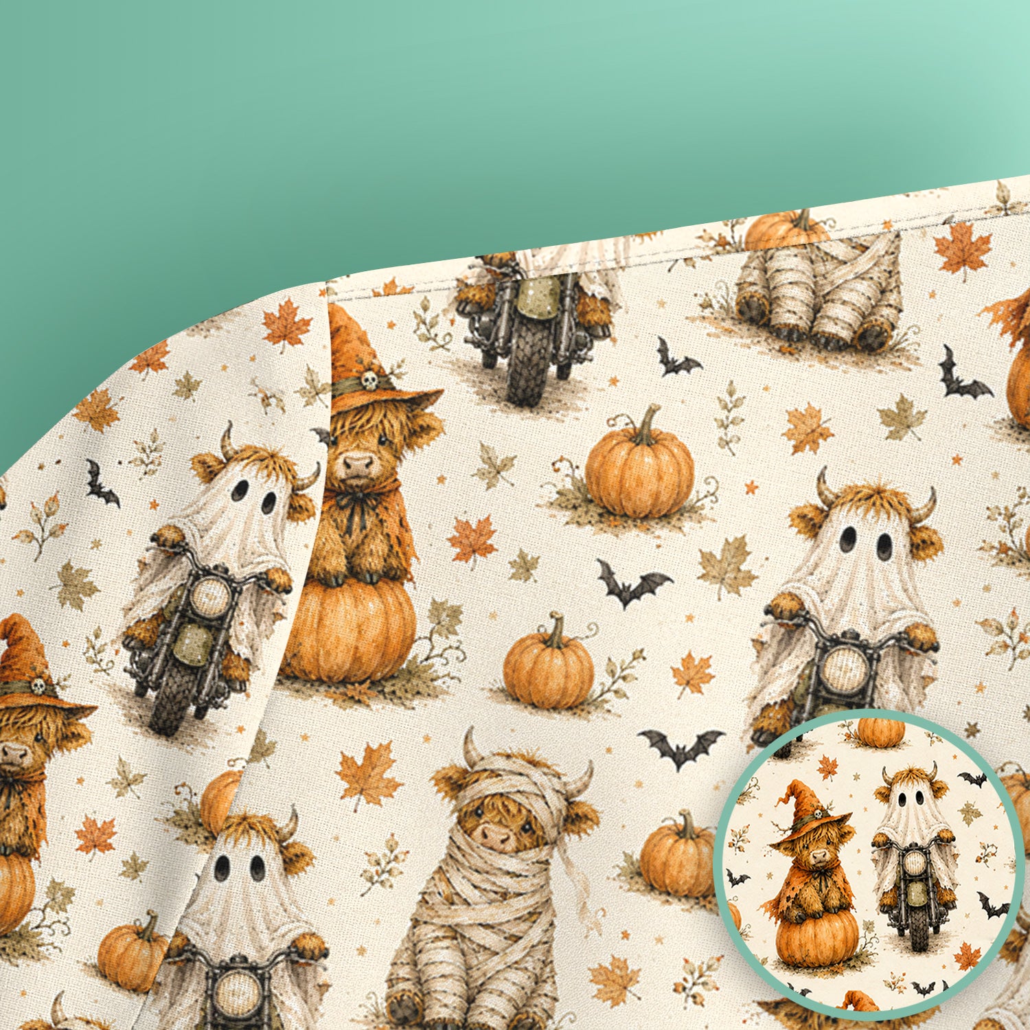 Halloween Highland Cow Costumes Scrub Top, Comfortable Scrubs for Nurses