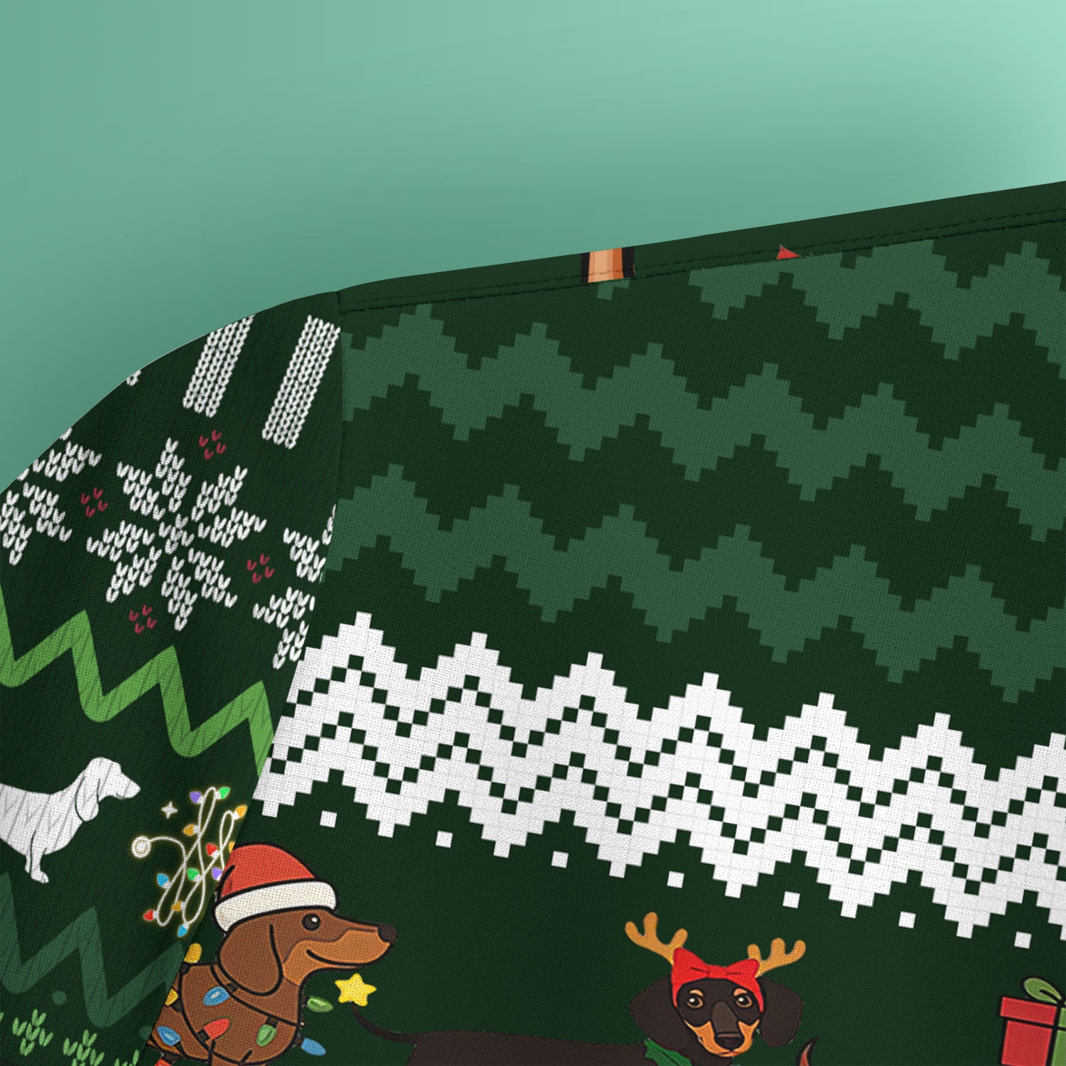 Dachshund Through the Snow - Funny Christmas Scrub Top - Wiener Dog Lover Gift - Holiday Medical Uniform