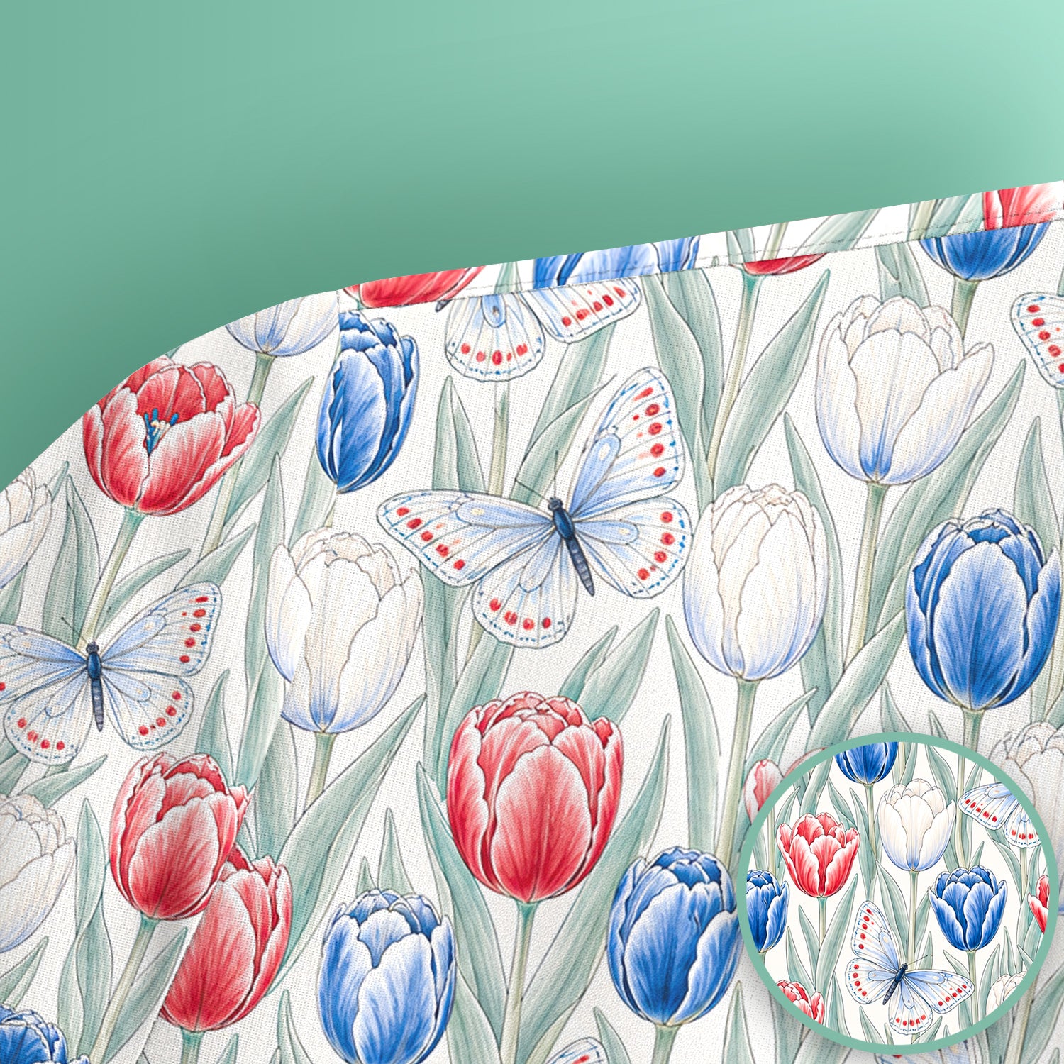 Patriotic Tulip Butterfly Nurse for RN, CNA, Healthcare Workers Scrub Top, Comfortable Scrubs for Nurses
