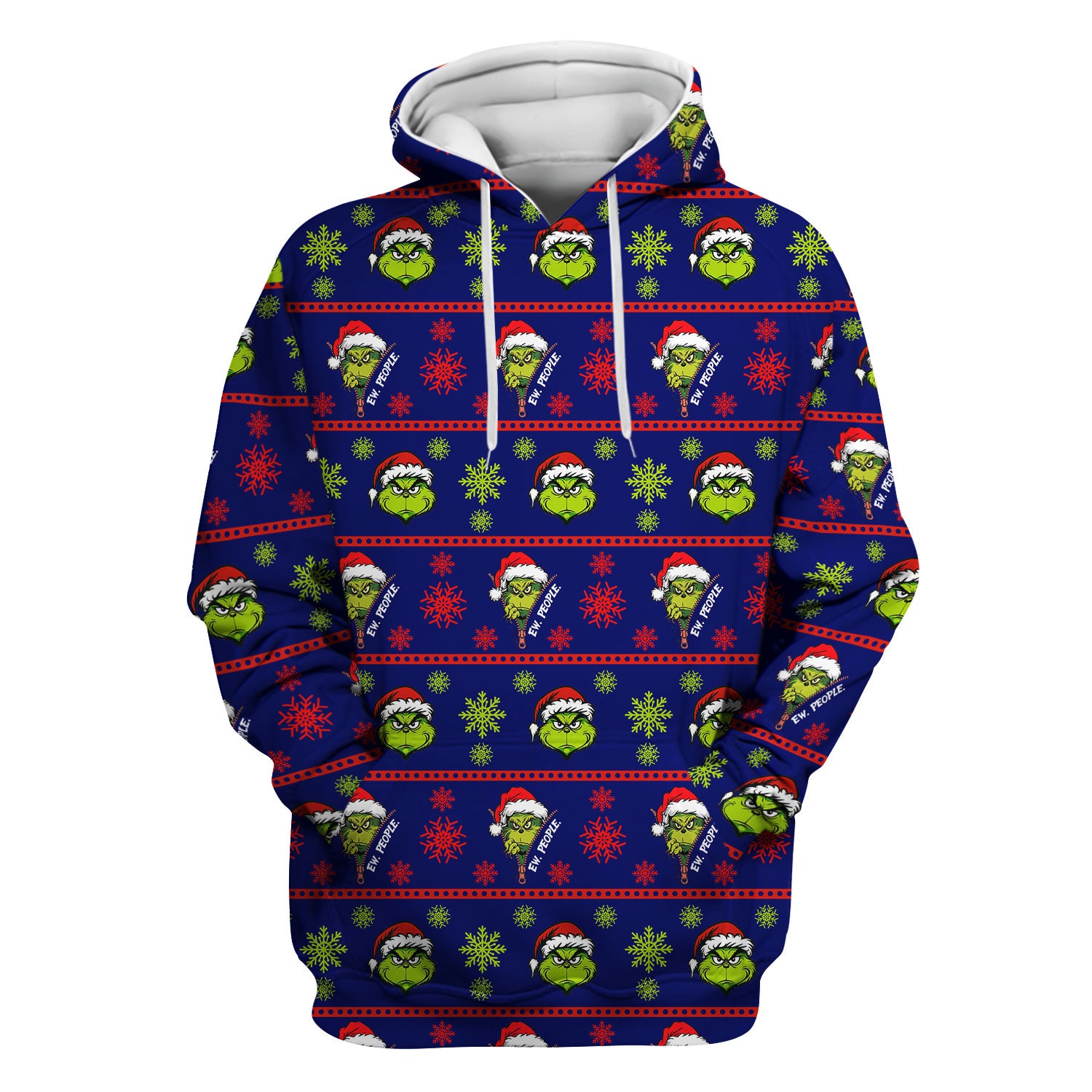 Grinch Scrub Top for Nurses - Christmas Holiday “Ew, People” Medical Uniform - Xmas Gift for RN CNA LPN