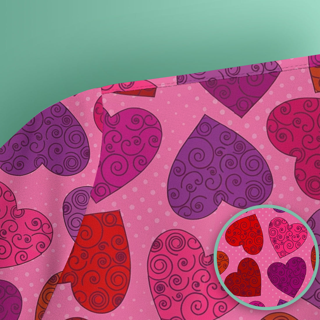 Women’s Pink Heart Scrub Top, Valentine Heart Pattern Nurse Shirt, Comfortable Scrubs For Nursing