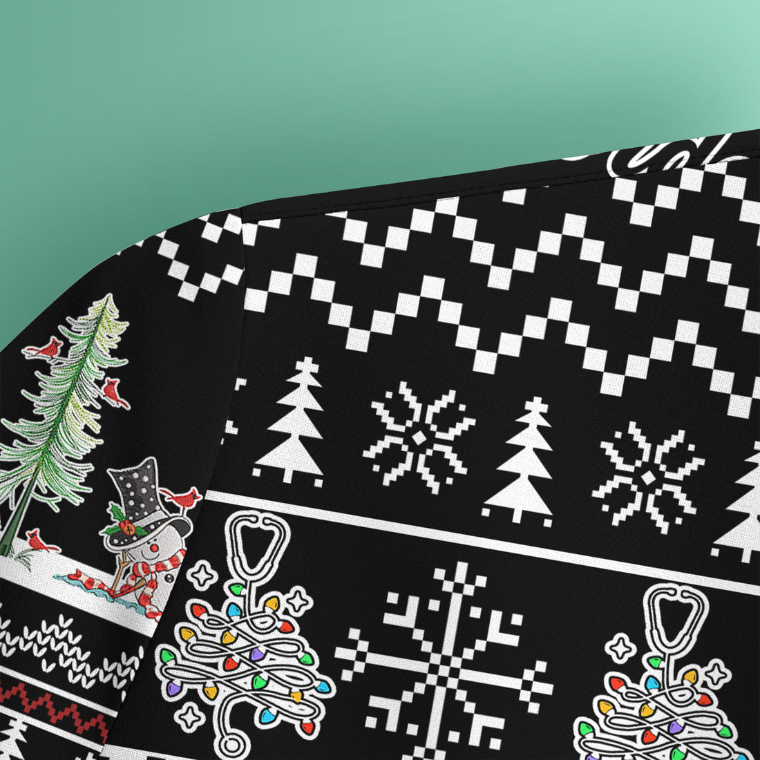 Snowman Christmas Scrub Top, Funny Holiday Nurse Shirt, It's The Most Wonderful Time Of The Year Uniform FOr Nursing