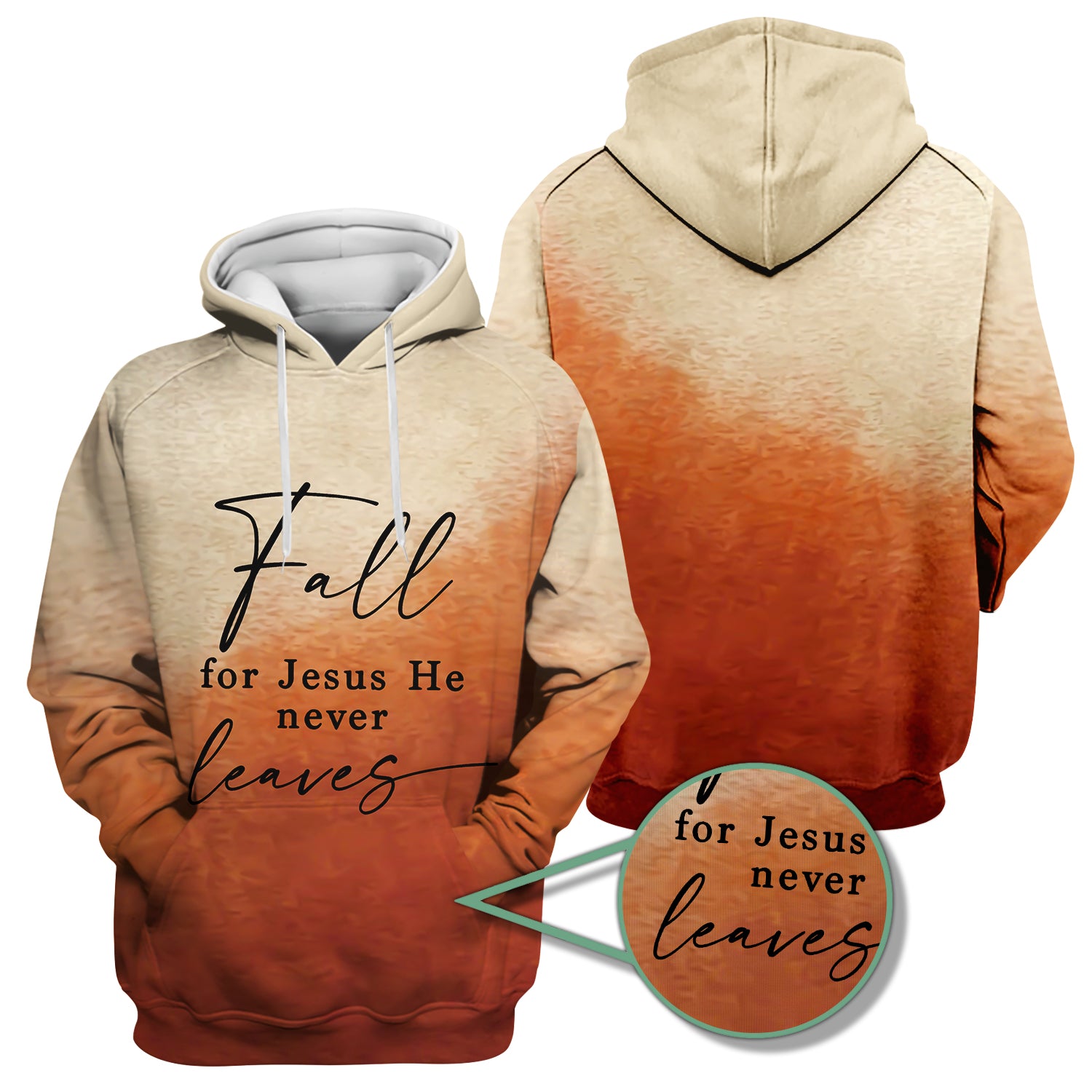 Personalized Christian Nurse T-Shirt - Fall for Jesus He Never Leaves Design - Gift for Women RN LPN & Healthcare Workers