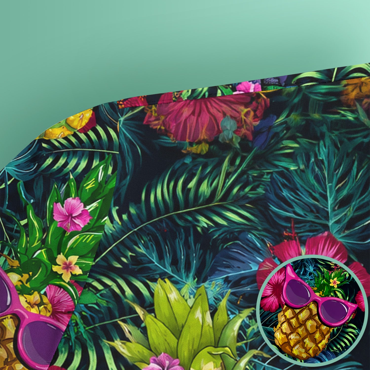 Cute Tropical Pineapple Sunglasses Pattern Scrub Top, Comfortable Scrubs for Nurses