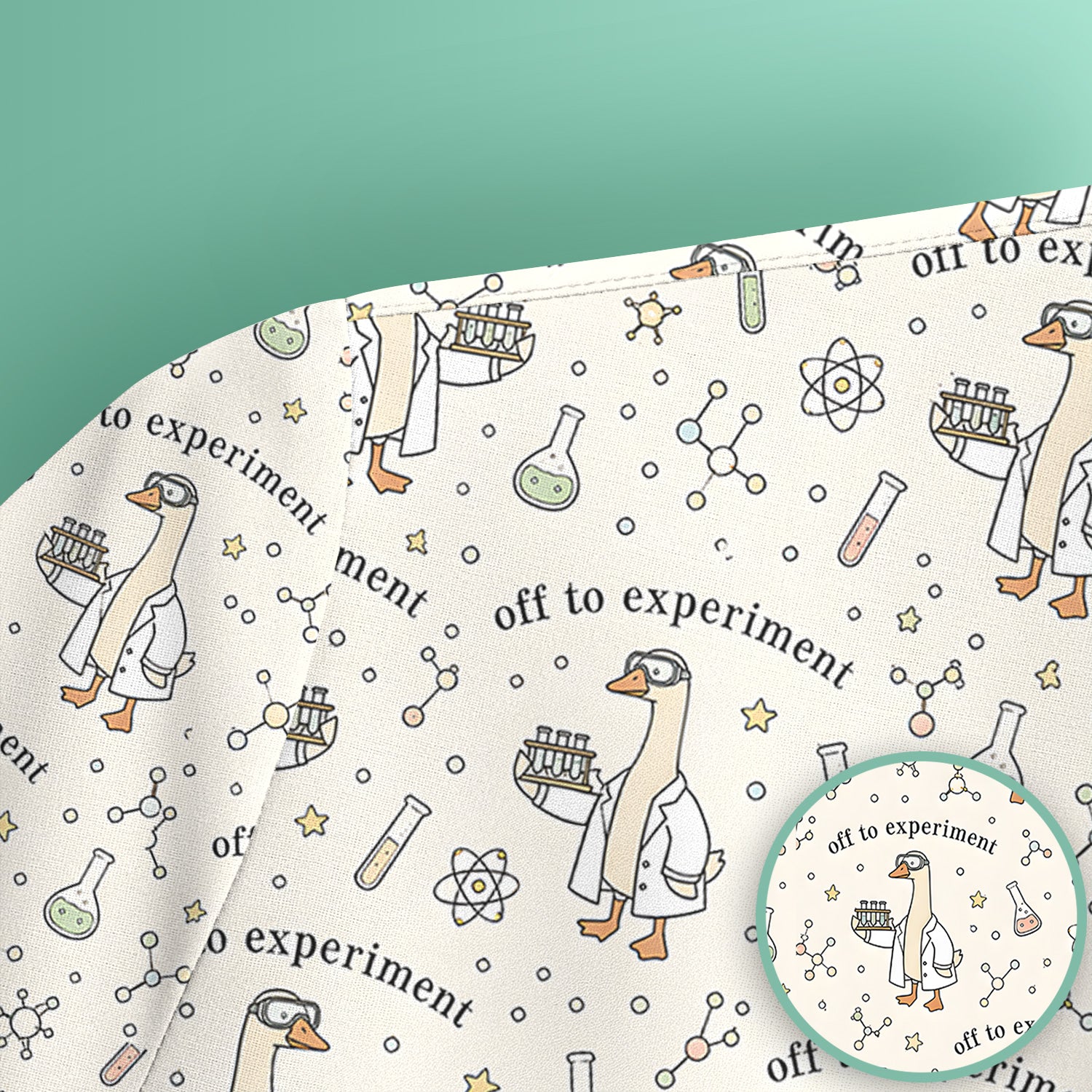 Funny Off To Experiment Scientist Goose Scrub Top, Comfortable Scrubs for Nurses