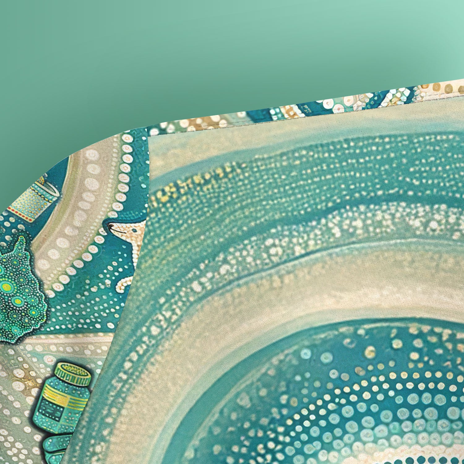 Australian Wildlife Dot Art Inspired Medical Scrub Top - Aussie Women V-Neck Shirt