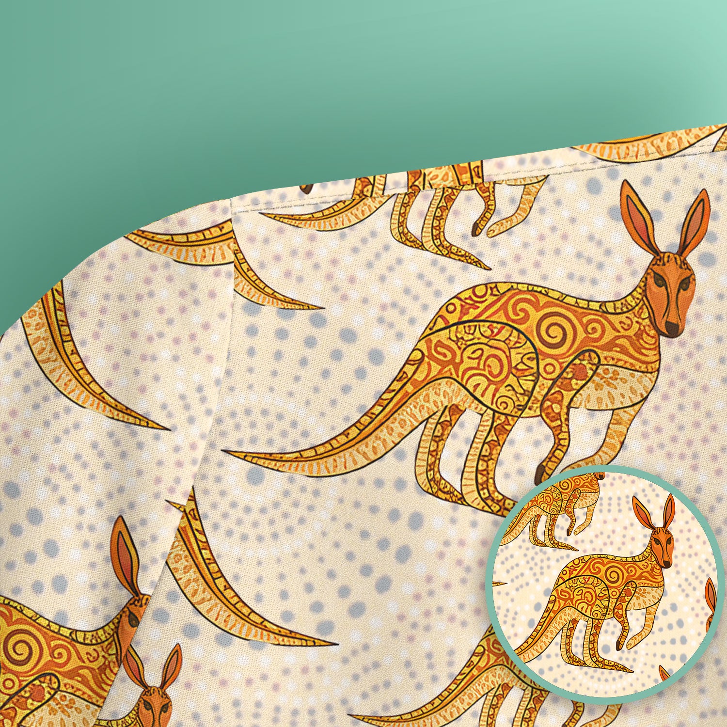 Australian Kangaroo Dot Art Inspired Medical Scrub Top - Women Uniform