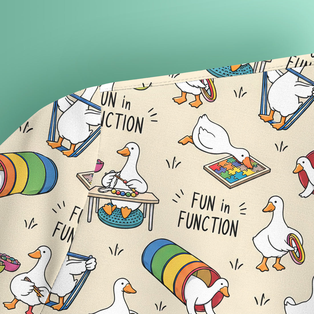 Fun In Function Occupational Therapy Duck Scrub Top, Comfortable Scrubs for Nurses