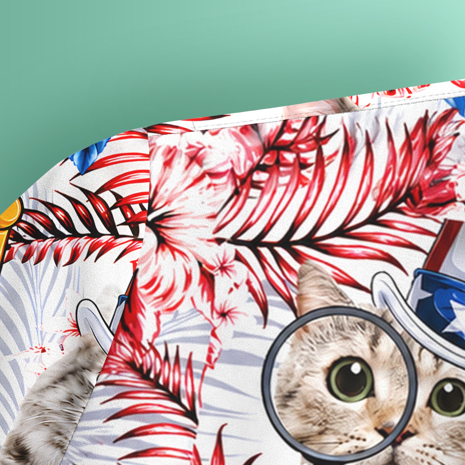 Patriotic Cat with USA Flag Scrub Top, Comfortable Scrubs for Nurses