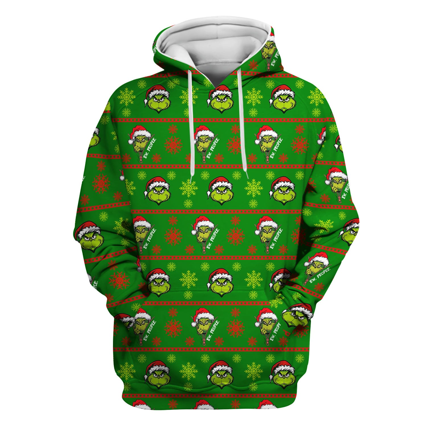 Grinch Scrub Top for Nurses - Christmas Holiday “Ew, People” Medical Uniform - Xmas Gift for RN CNA LPN