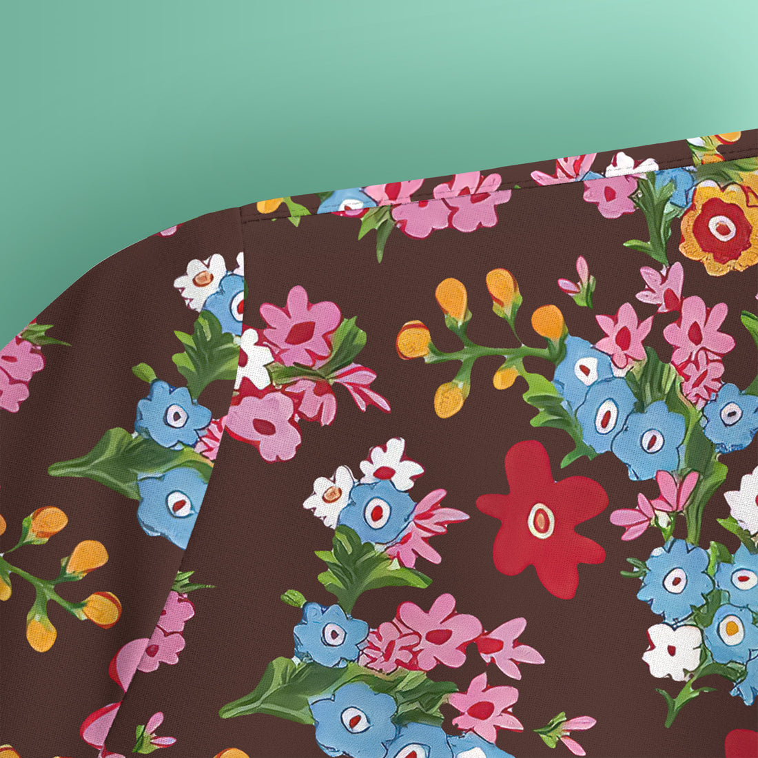 Charming Vintage Floral Bouquet Pattern Scrub Top, Comfortable Scrubs For Nurses