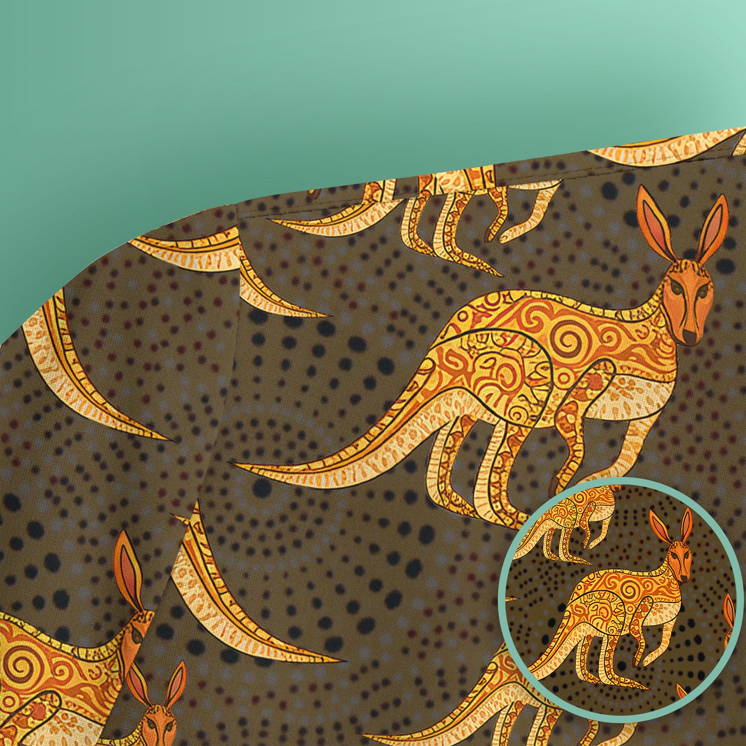 Australian Kangaroo Dot Art Inspired Medical Scrub Top - Women Uniform