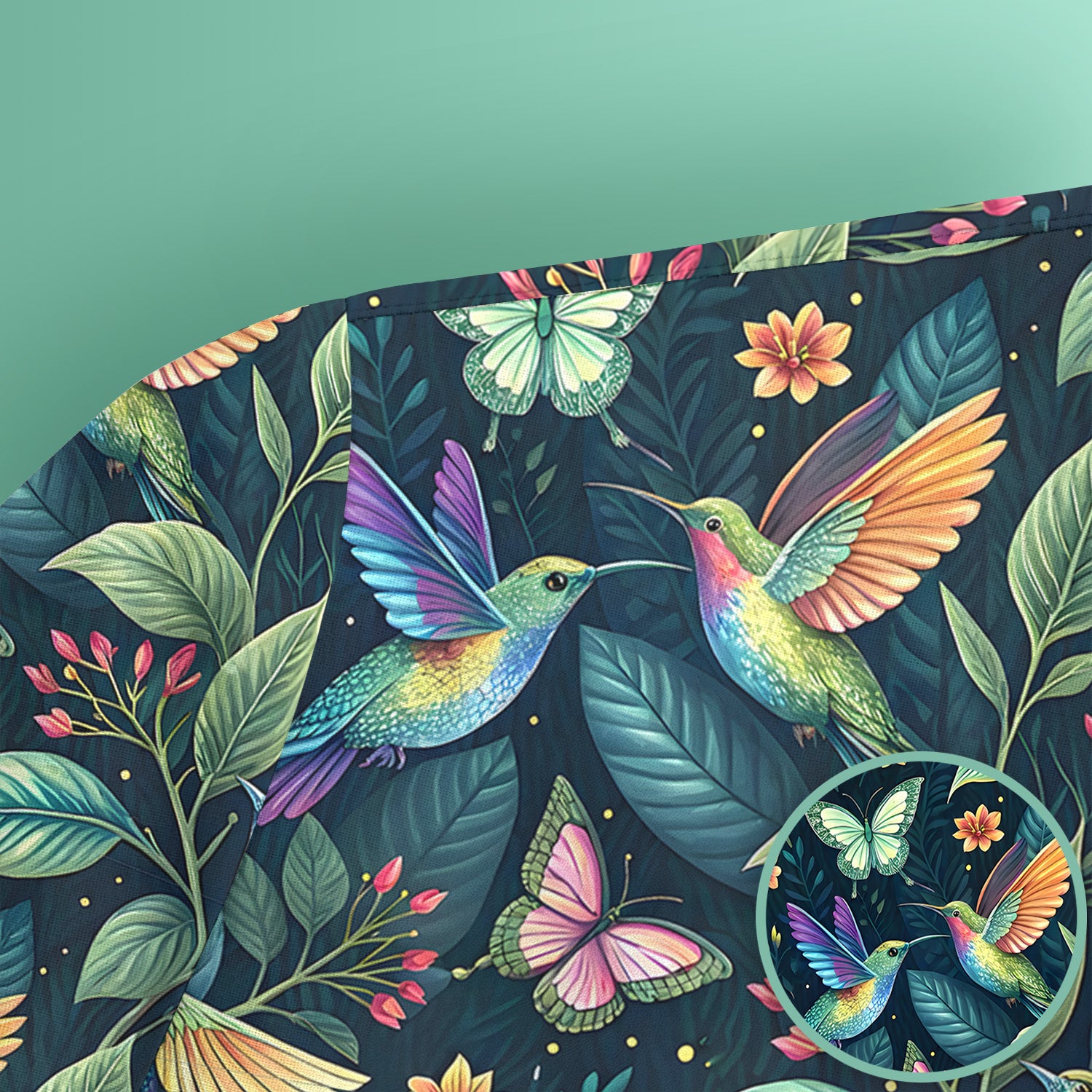 Vibrant Hummingbird Garden Nurse for RN, CNA, Botanical Medical Scrub Top, Comfortable Scrubs for Nurses