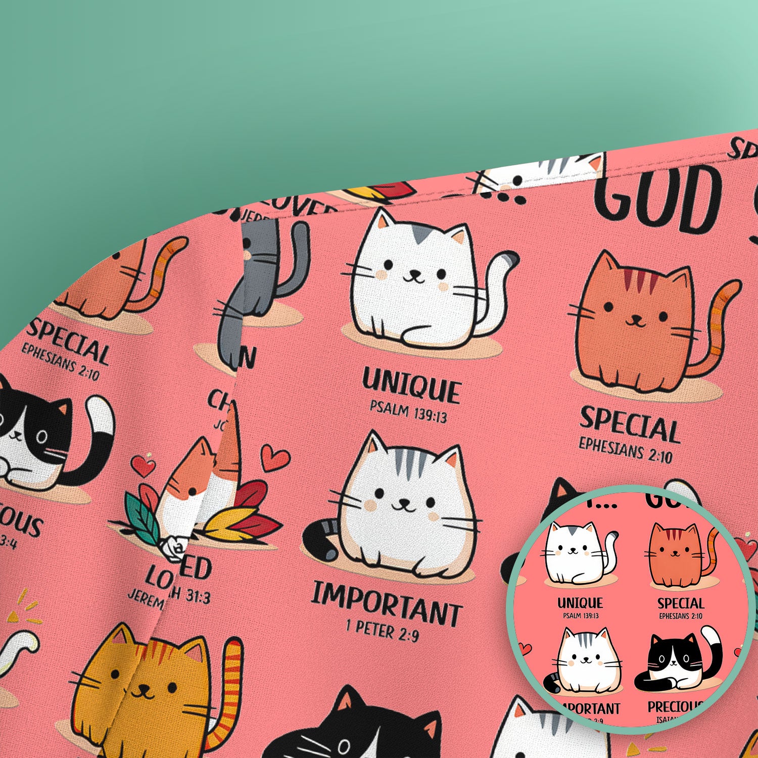 Cute Christian Cat God Says I Am Scrub Top, Comfortable Scrubs for Nurses