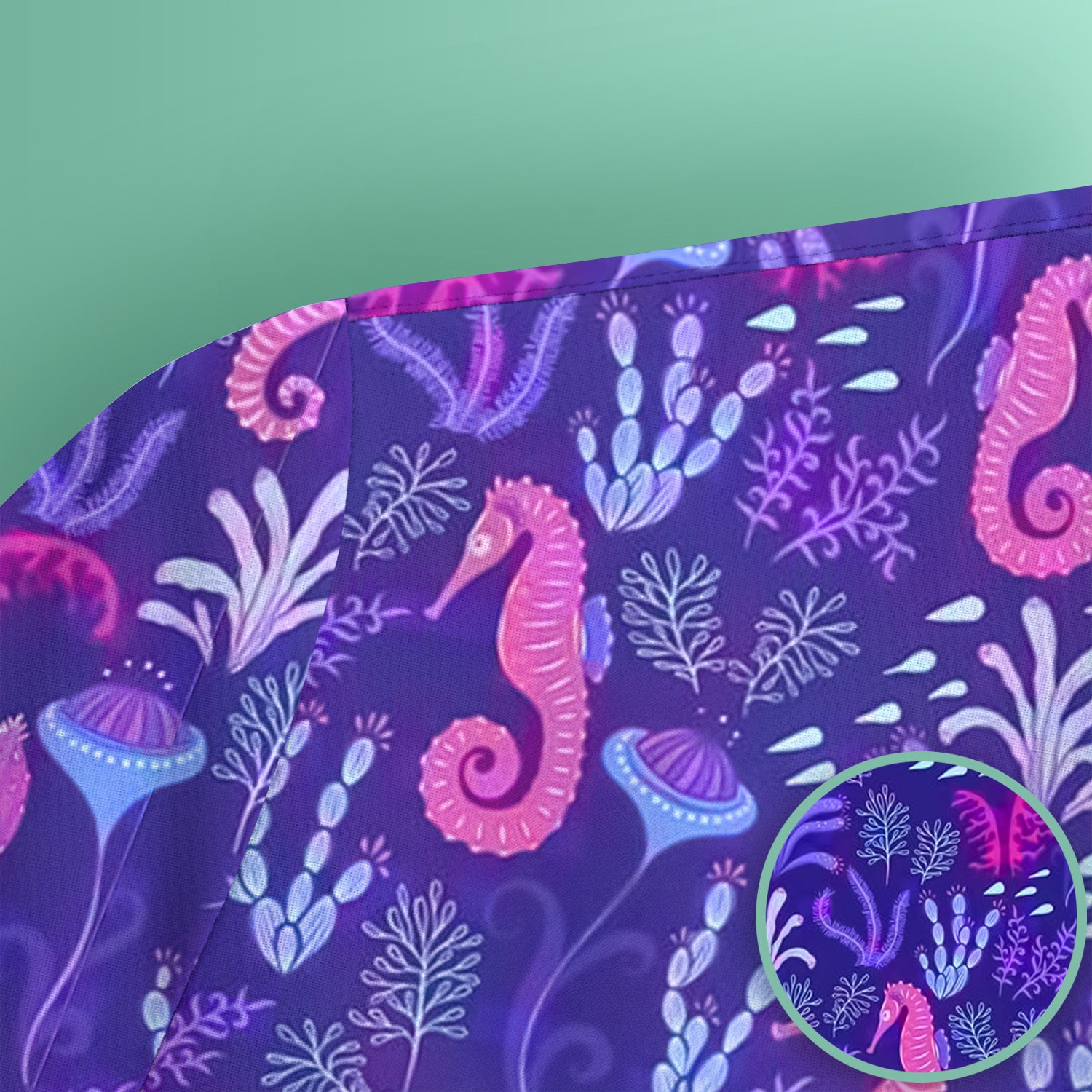 Purple Seahorse Ocean Scrub Top, Comfortable Scrubs for Nurses