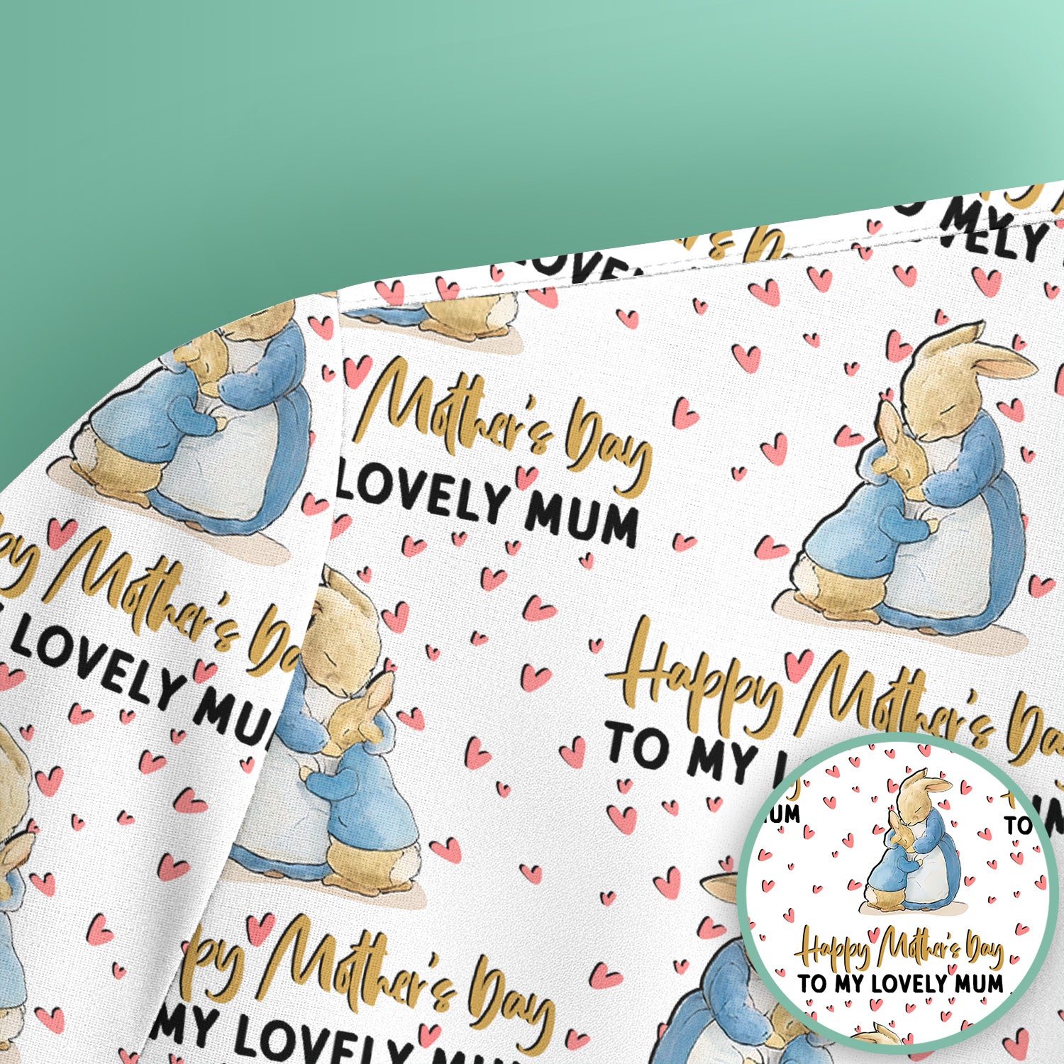 Happy Mothers Day Bunny Love Pattern Scrubs Top, Comfortable Scrubs for Nurses