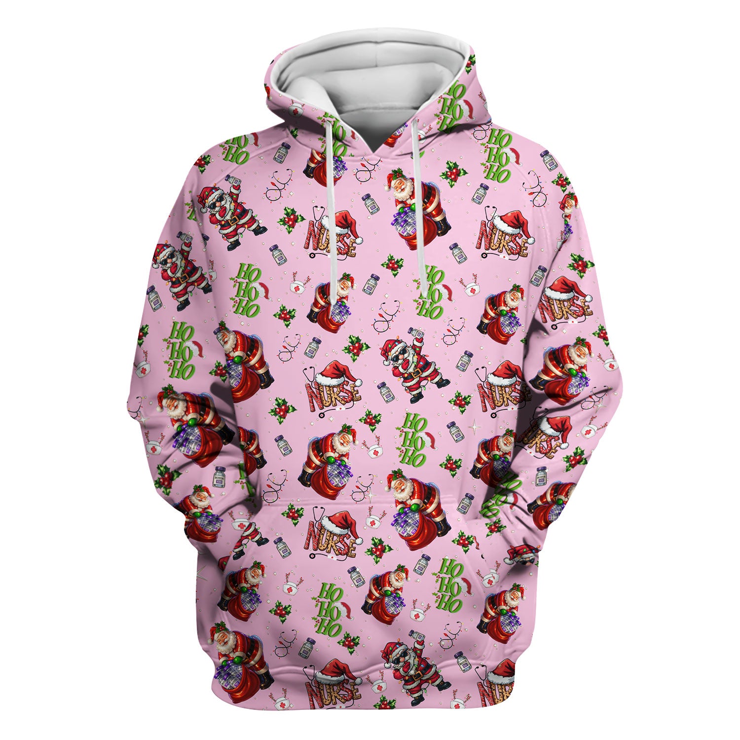 Santa Nurse Christmas Scrub Shirt - Funny Holiday Scrub Top Multi Colors - Cute Nursing Work Shirt with Pockets