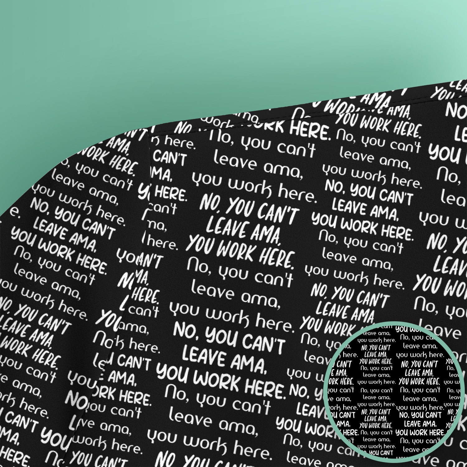 Funny Repeating Nurse Work Quote Text Pattern Scrub Top, Colorful Gothic Nurse Scrubs Uniform