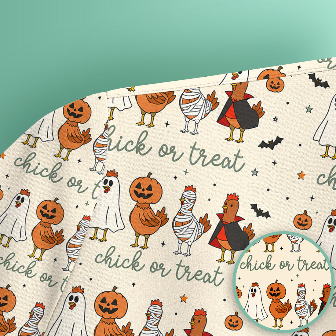 Funny Chick Or Treat Season Scrub Top, Comfortable Scrubs for Nurses