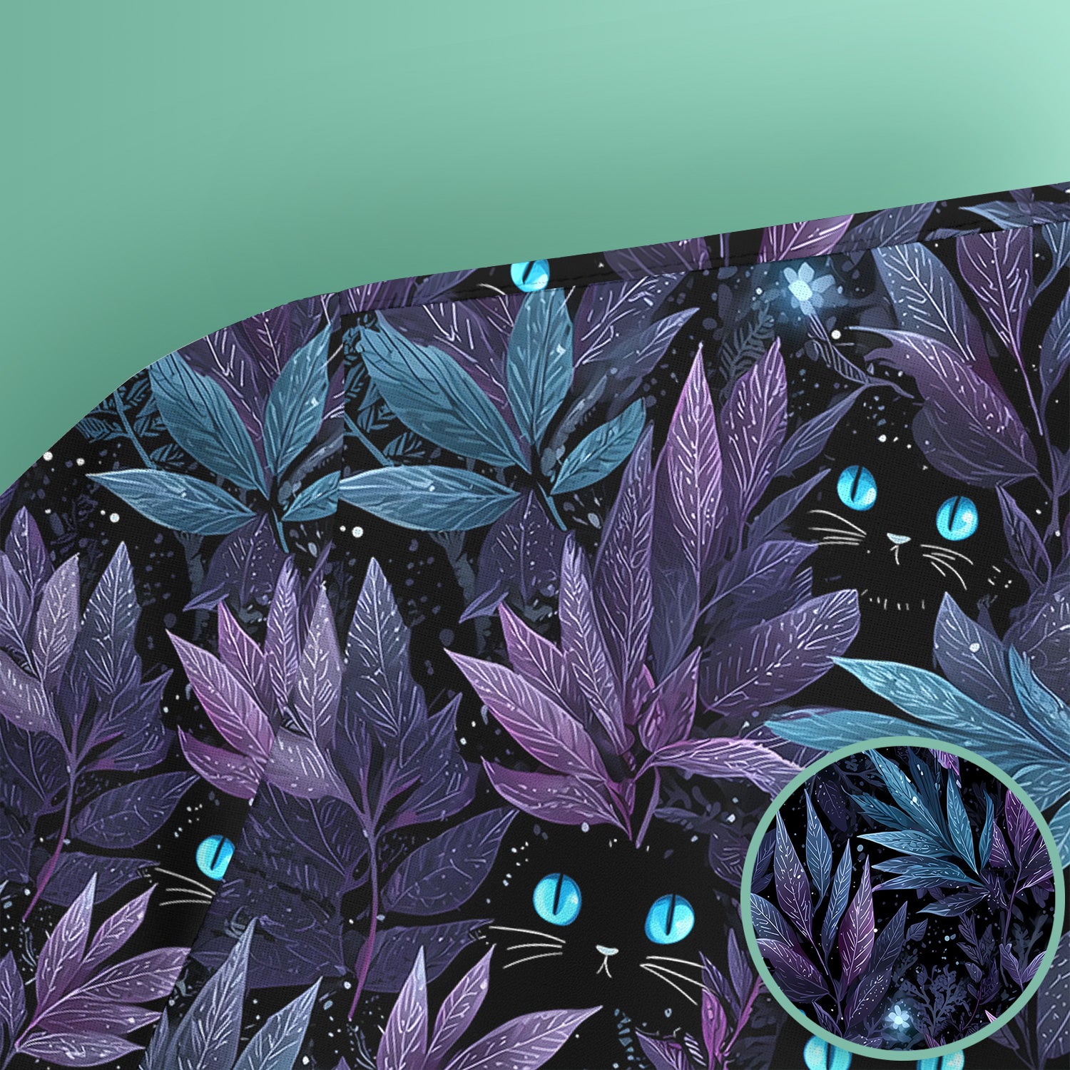 Mystic Black Cat Veterinary Pattern Scrub Top, Comfortable Scrubs for Nurses
