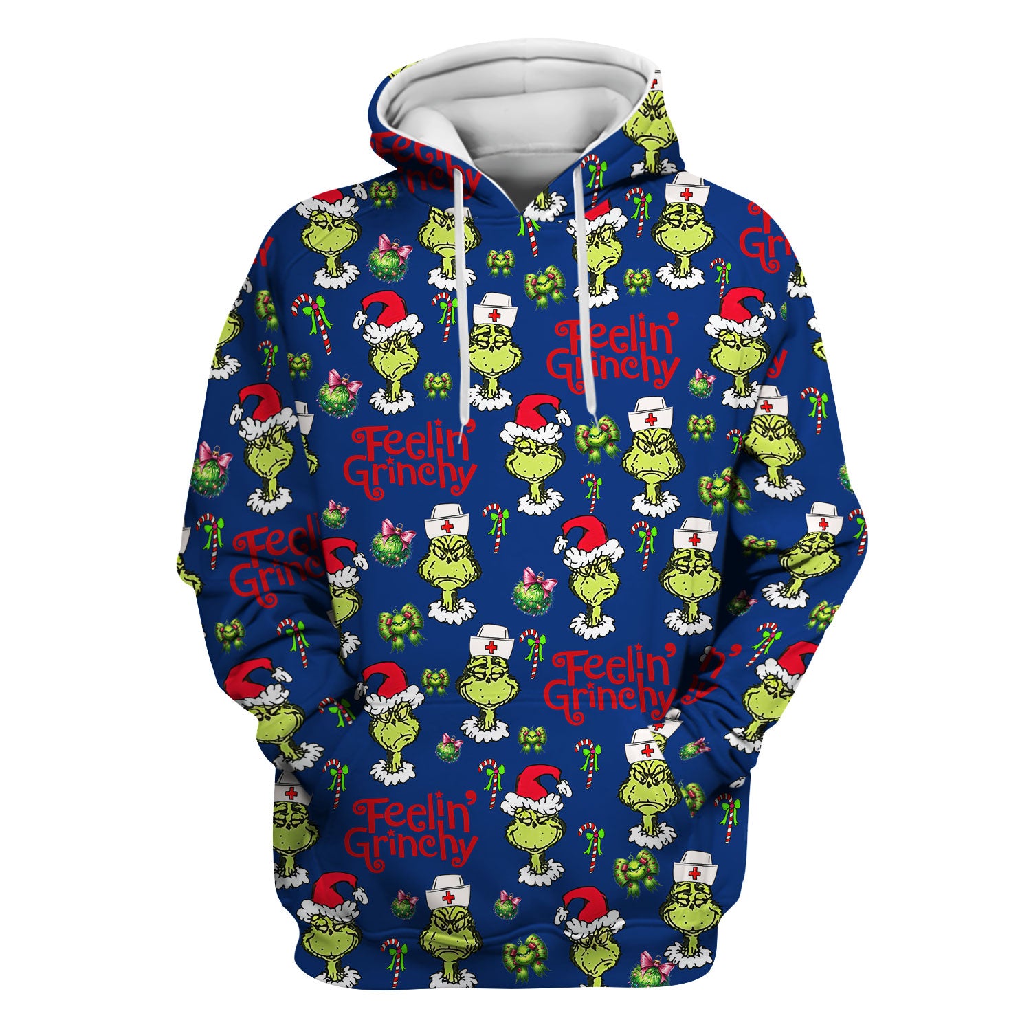 Grinch Nurse Christmas Scrub - Feelin‰۪ Grinchy Top - Funny Holiday Medical Uniform Gift for RN CNA LPN