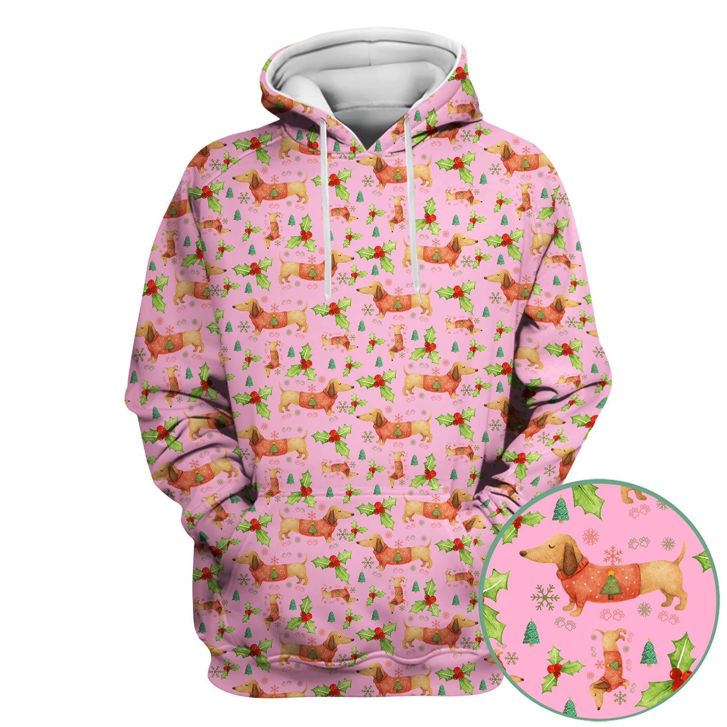 Cute Dachshund Christmas Scrub - Funny Sausage Dog Wiener Puppy Holiday Nurse Shirt - Xmas Medical Uniform Gift for RN CNA LPN