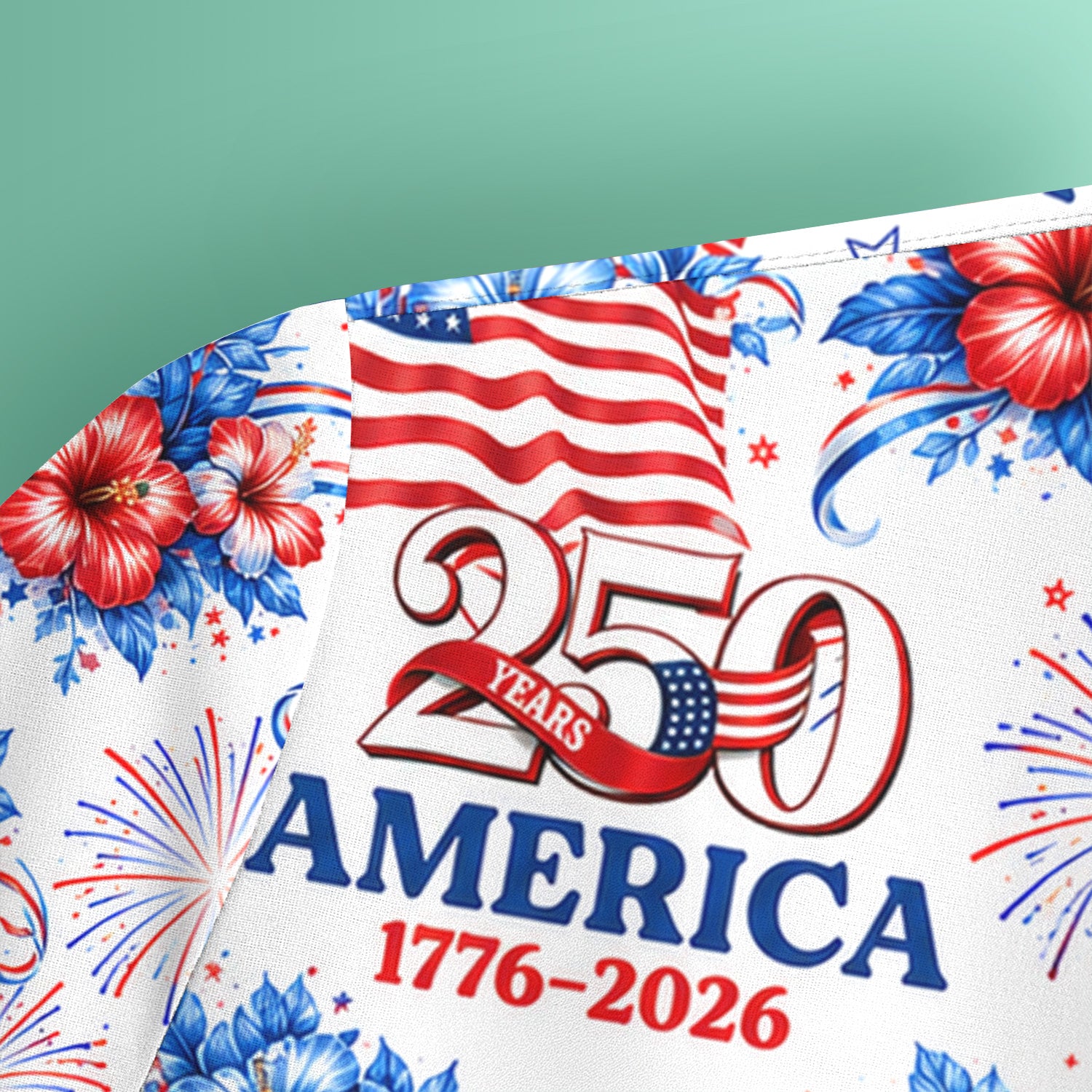 America 250 with Flag Firework Pattern Scrub Top, Comfortable Scrubs for Nurses