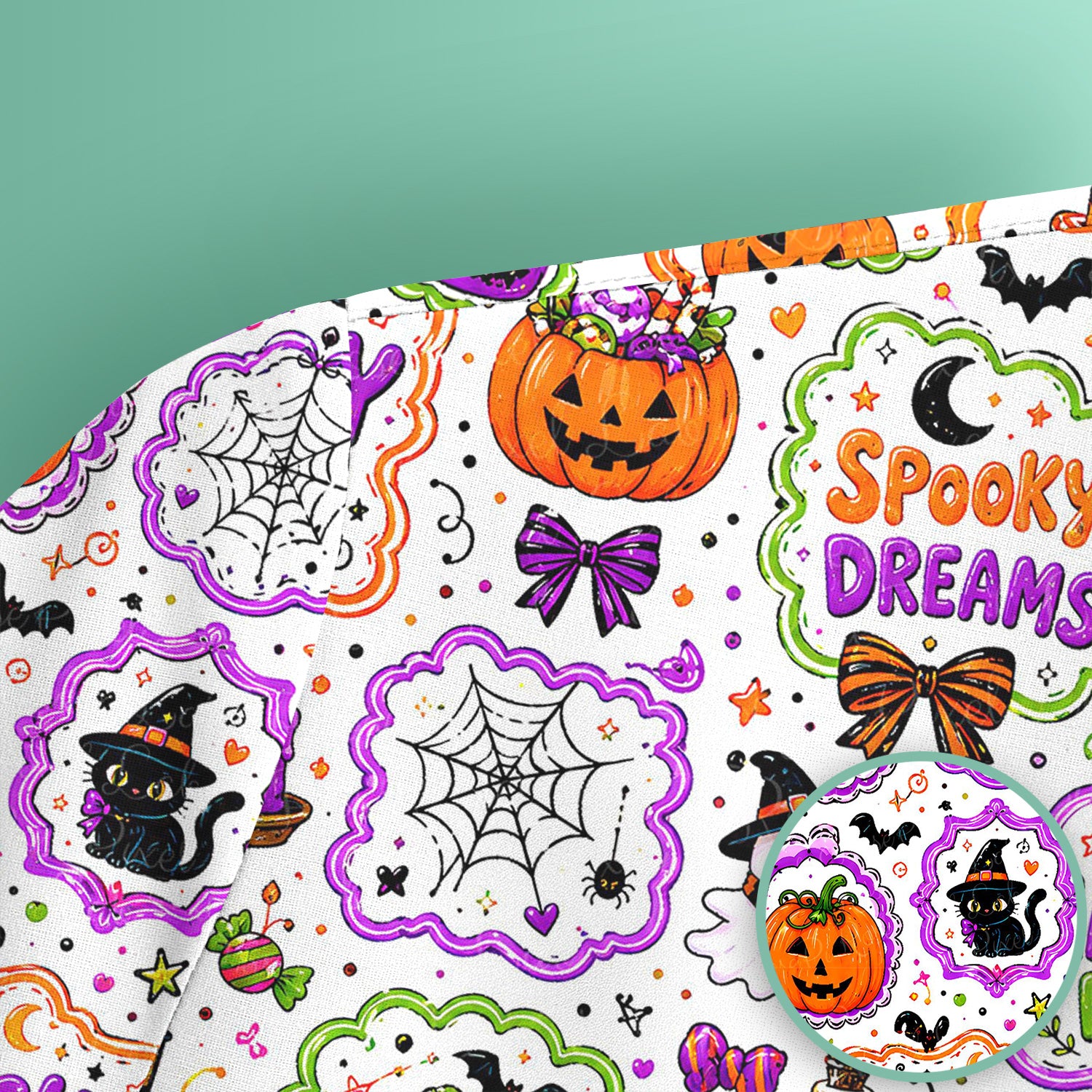 Witchy Halloween Magic And Pumpkins Scrub Top, Comfortable Scrubs for Nurses