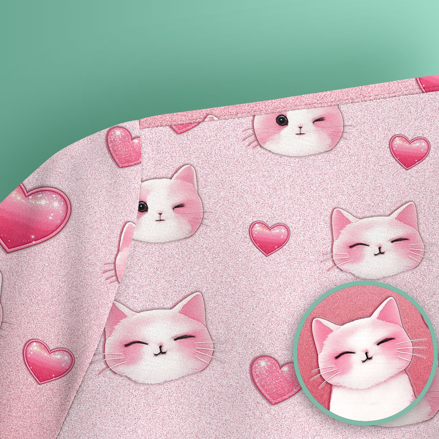 Valentine Cat Scrub Top, Cute Heart Pattern Nurse Shirt, Comfortable Scrubs For Nursing