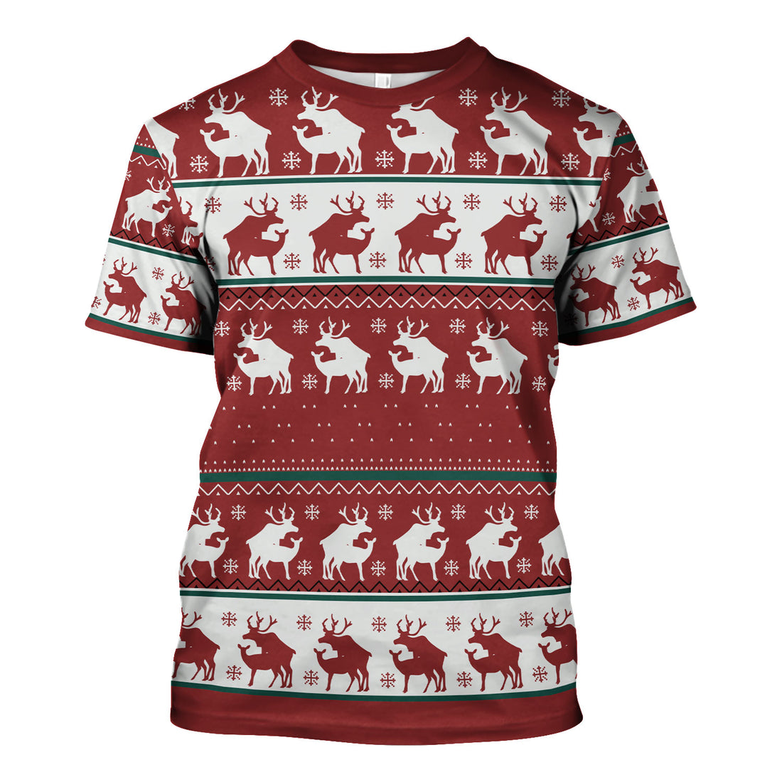 Reindeer Christmas Ugly Scrub Top - Red Holiday Nurse Shirt - Festive Medical Uniform for Women RN LPN CNA Gift