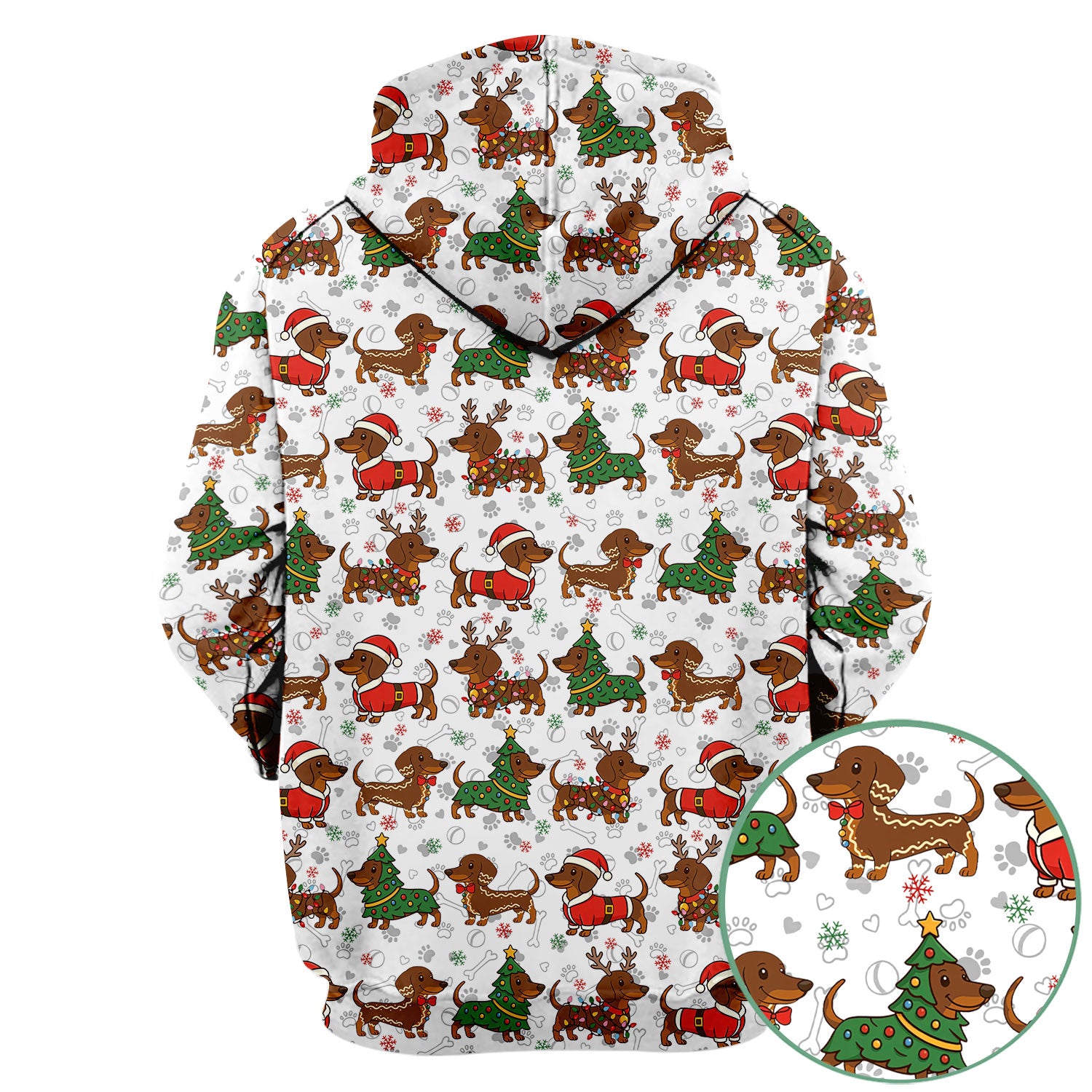 Holiday Dachshund Christmas Scrub Top - Funny Wiener Sausage Dog Nurse Shirt - Adorable Dog Lover Gift for RN CNA LPN
