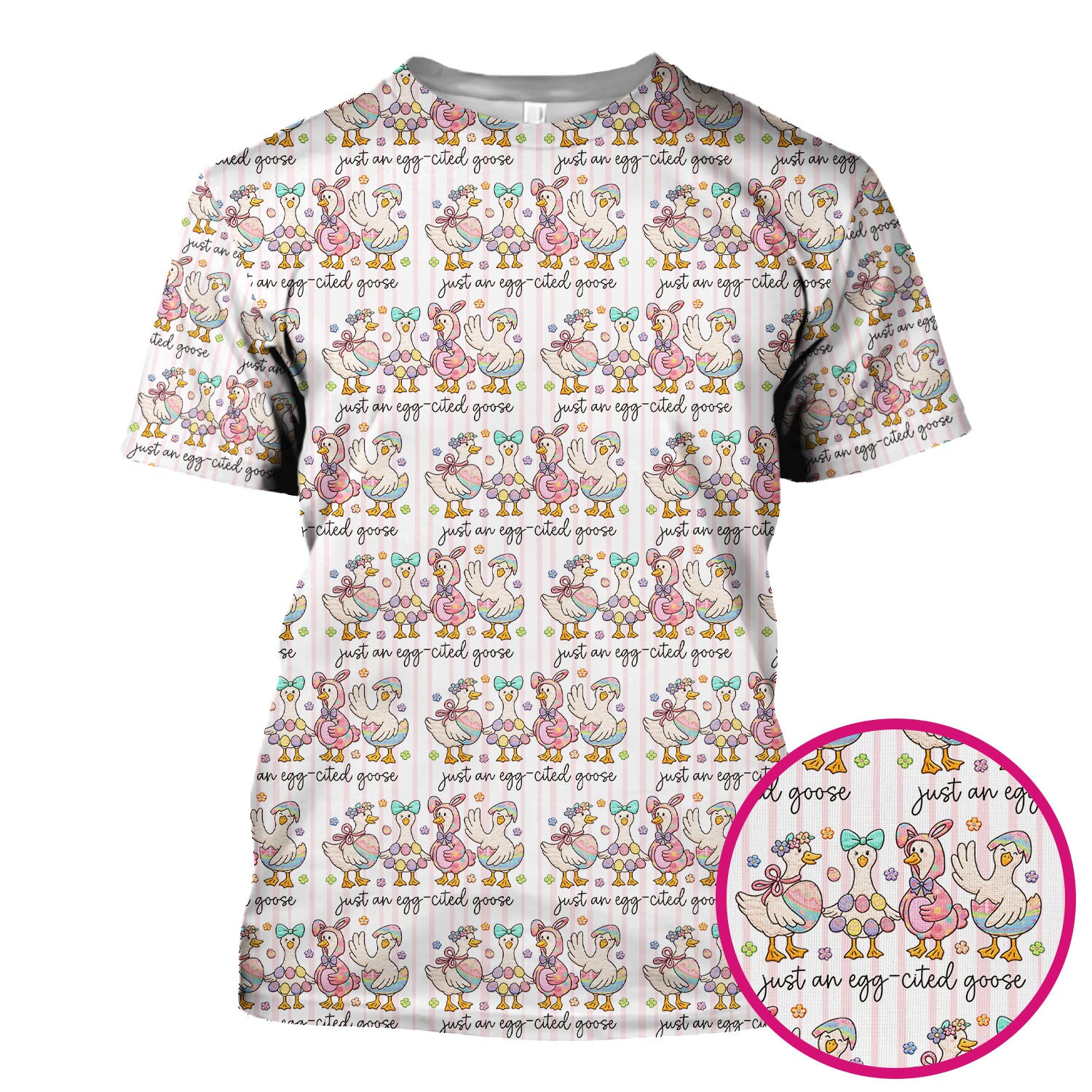 Cute Easter Goose Egg Pattern Scrubs Top, Breathable Fabrics Nursing Uniform