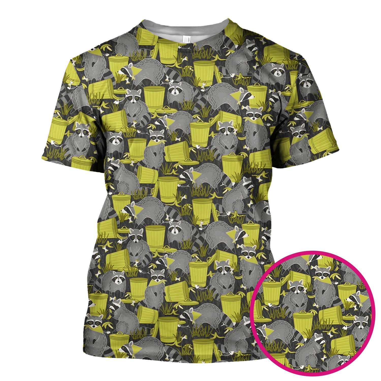 Cute Raccoon Trash Panda Pattern Scrub Top, Comfortable Scrubs for Nurses
