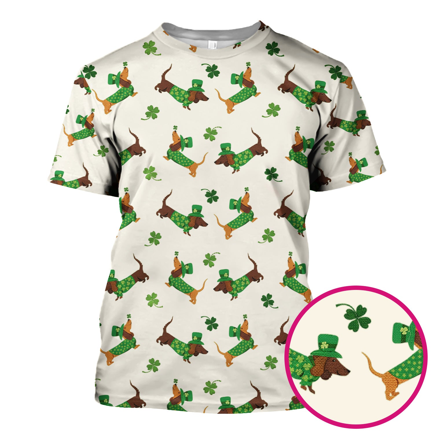 St. Patrick’s Day Dachshund Scrub Top, Funny Wiener Dog Nurse Shirt, Breathable Fabrics Nursing Uniform