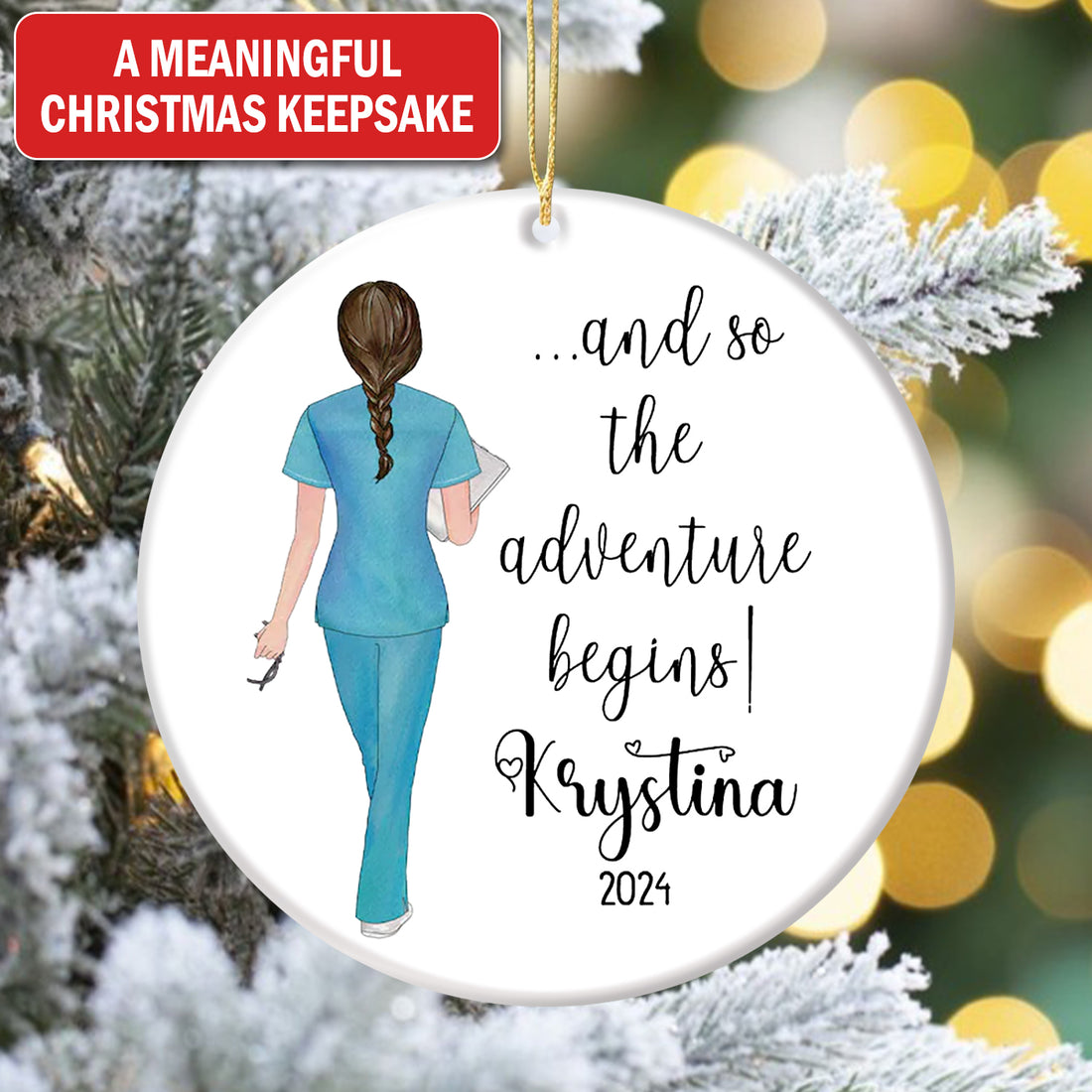 Custom Nurse Ornament, Graduation Gift 2025,  RN LPN CNA Medical Student Gift, Christmas Gift
