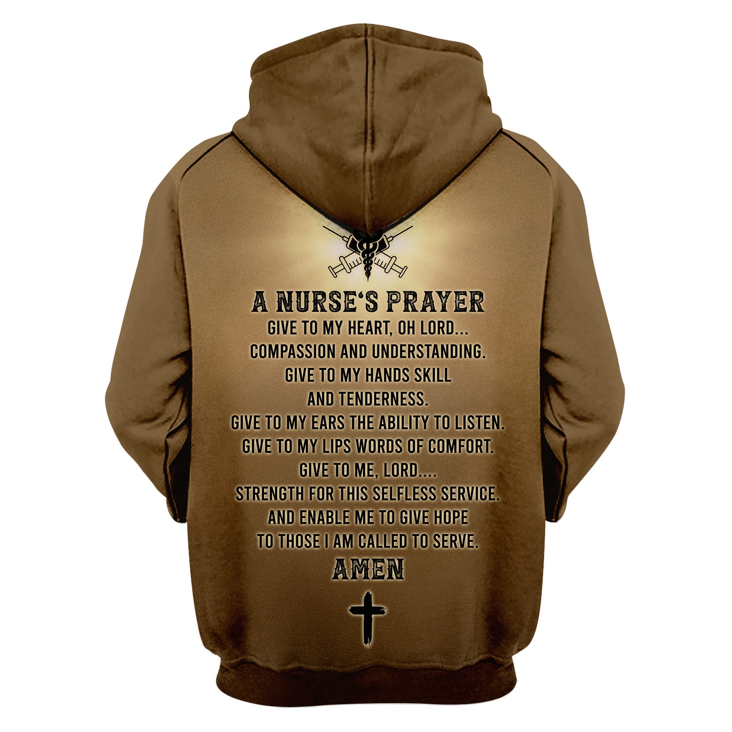 Personalized Christian Nurse Prayer Shirt - A Nurse's Prayer & Caduceus Symbol Graphic Tee - Gift for RN LPN CNA